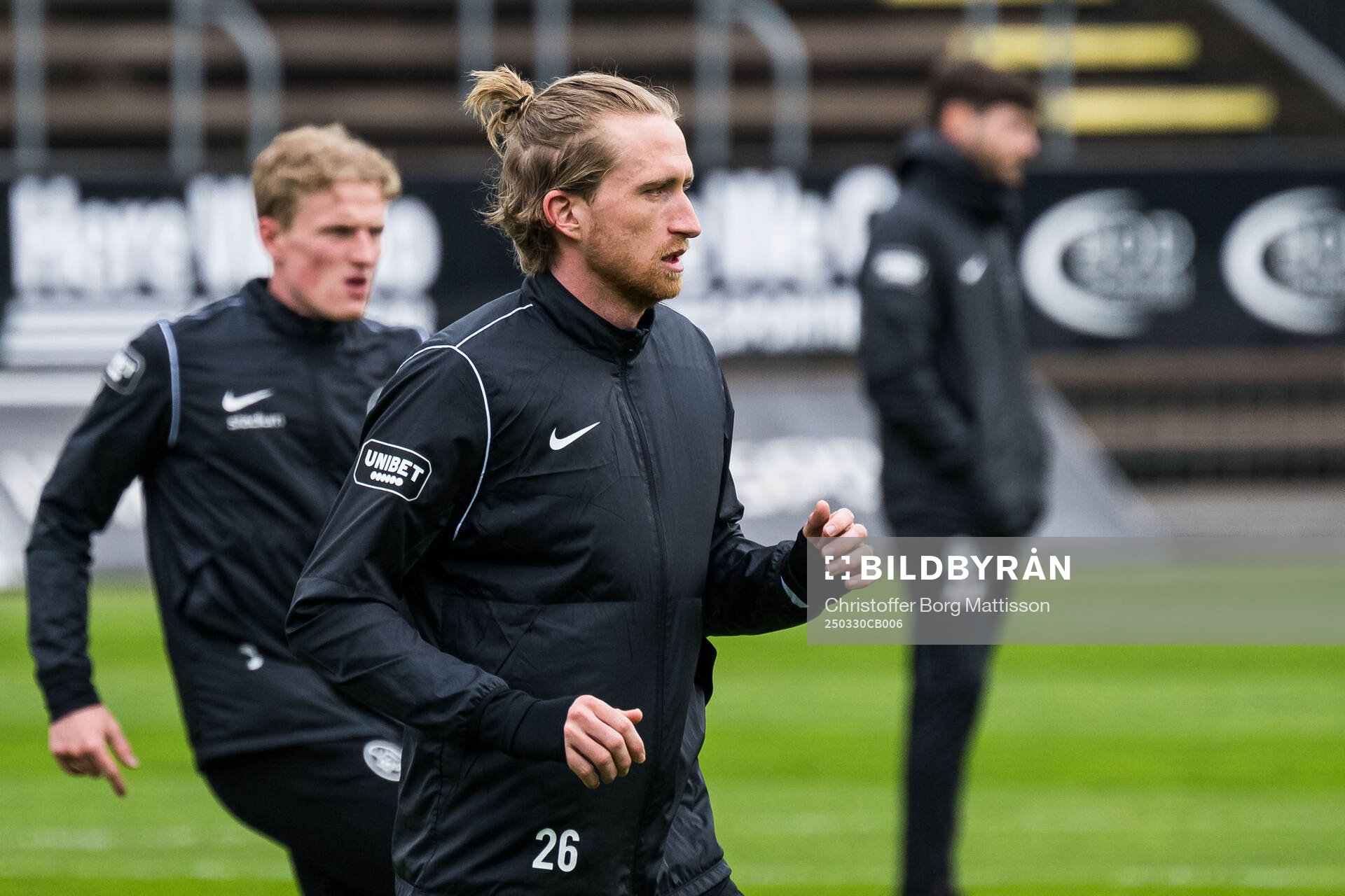 Landskronas Hampus Näsström inför fotbollsmatchen i Superettan mellan Landskrona och Brage den 30 mars 2025 i Landskrona. 
