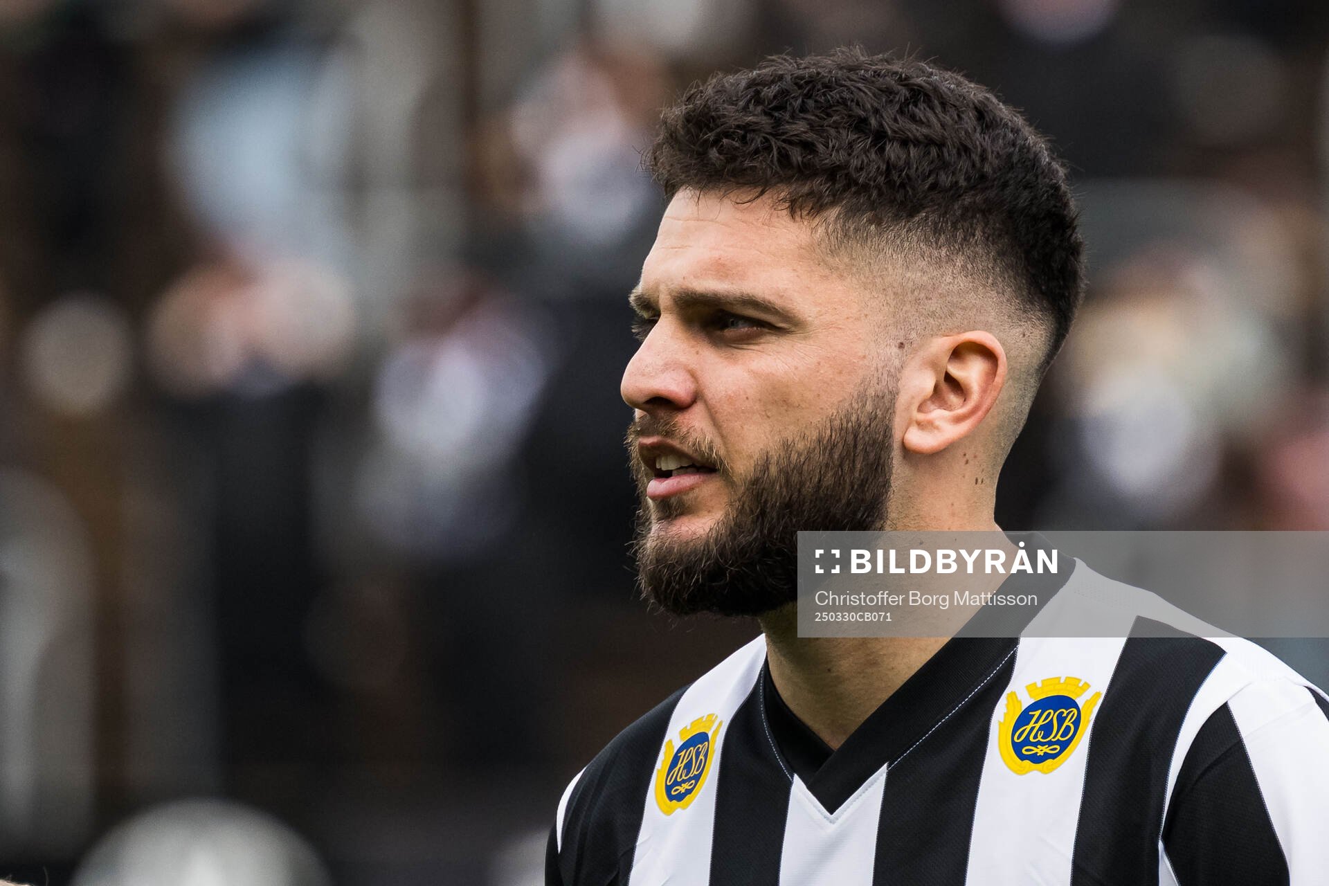 Landskronas Edi Sylisufaj fotbollsmatchen i Superettan