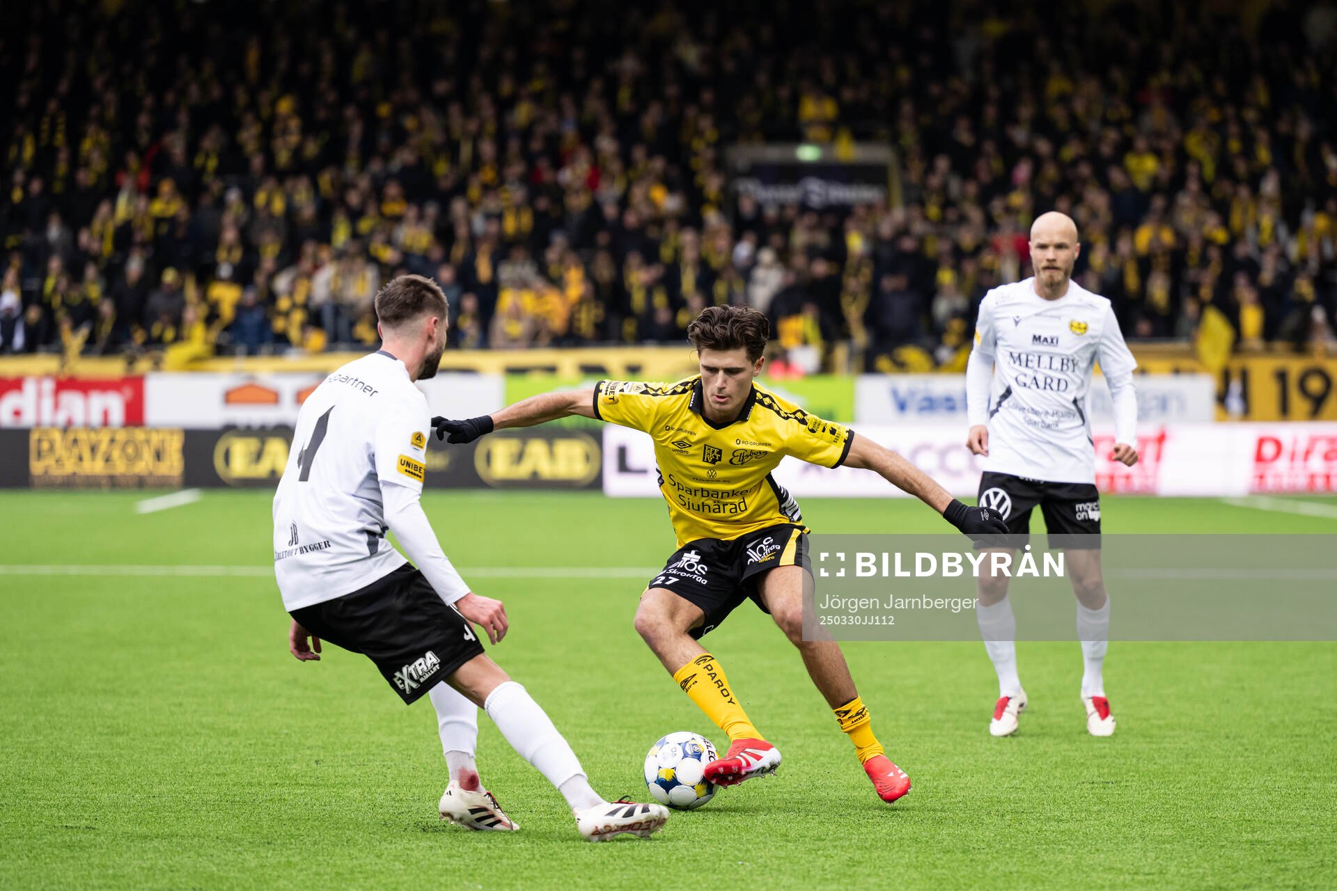 Elfsborgs Besfort Zeneli under fotbollsmatchen i Allsvenskan mellan Elfsborg och Mjällby den 30 mars 2025 i Borås. 