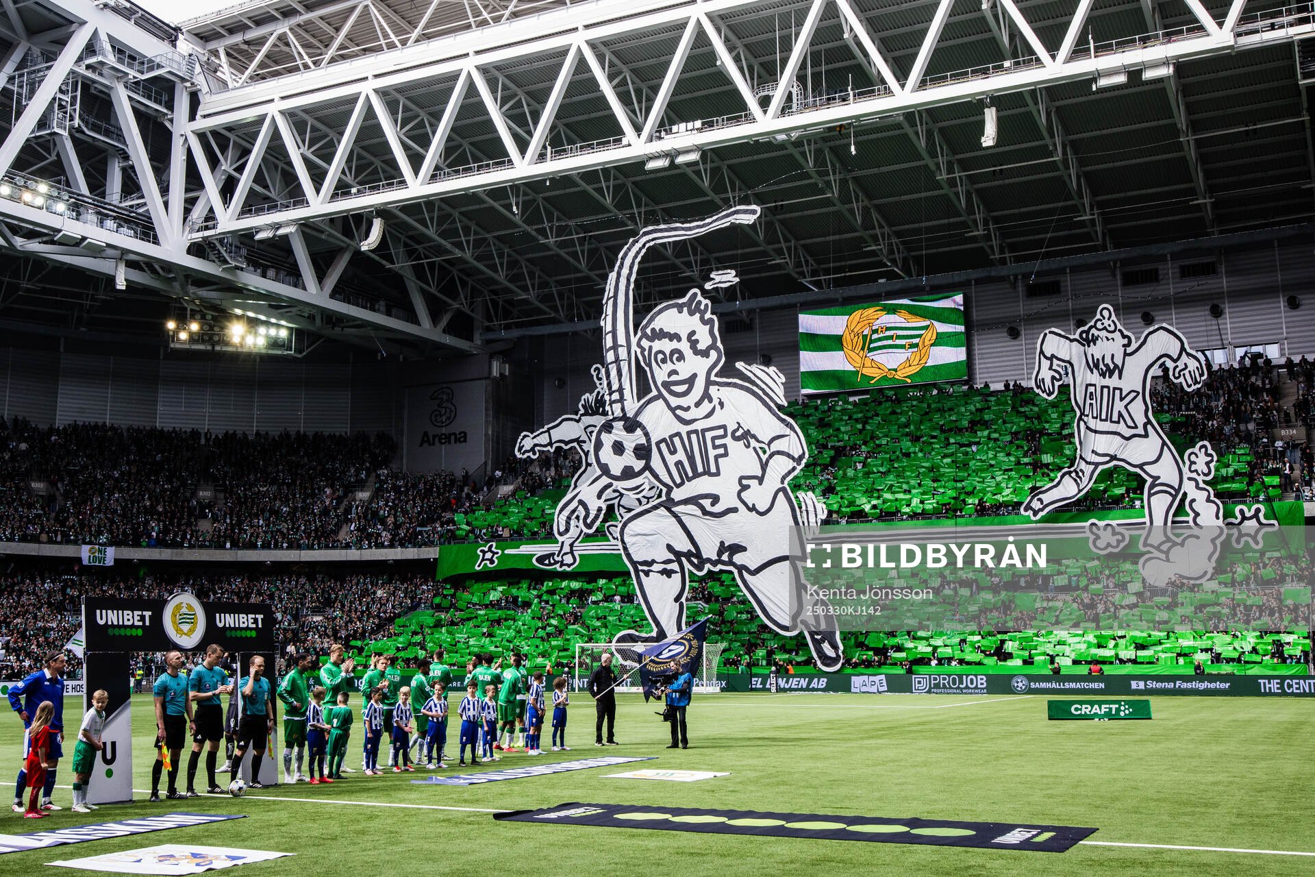 Hammarbys supportrar med ett tifo