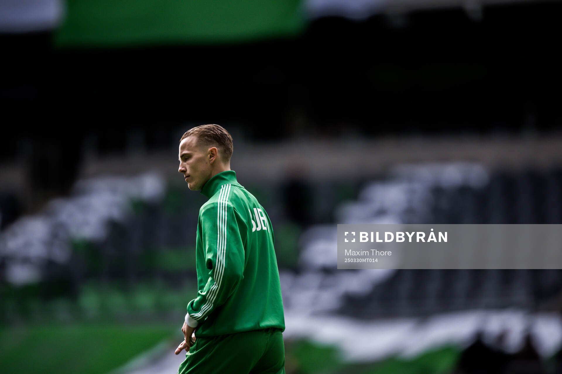 Hammarbys Jacob Ouro Ortmark inför fotbollsmatchen i Allsvenskan mellan Hammarby och IFK Göteborg den 30 mars 2025 i Stockholm. 