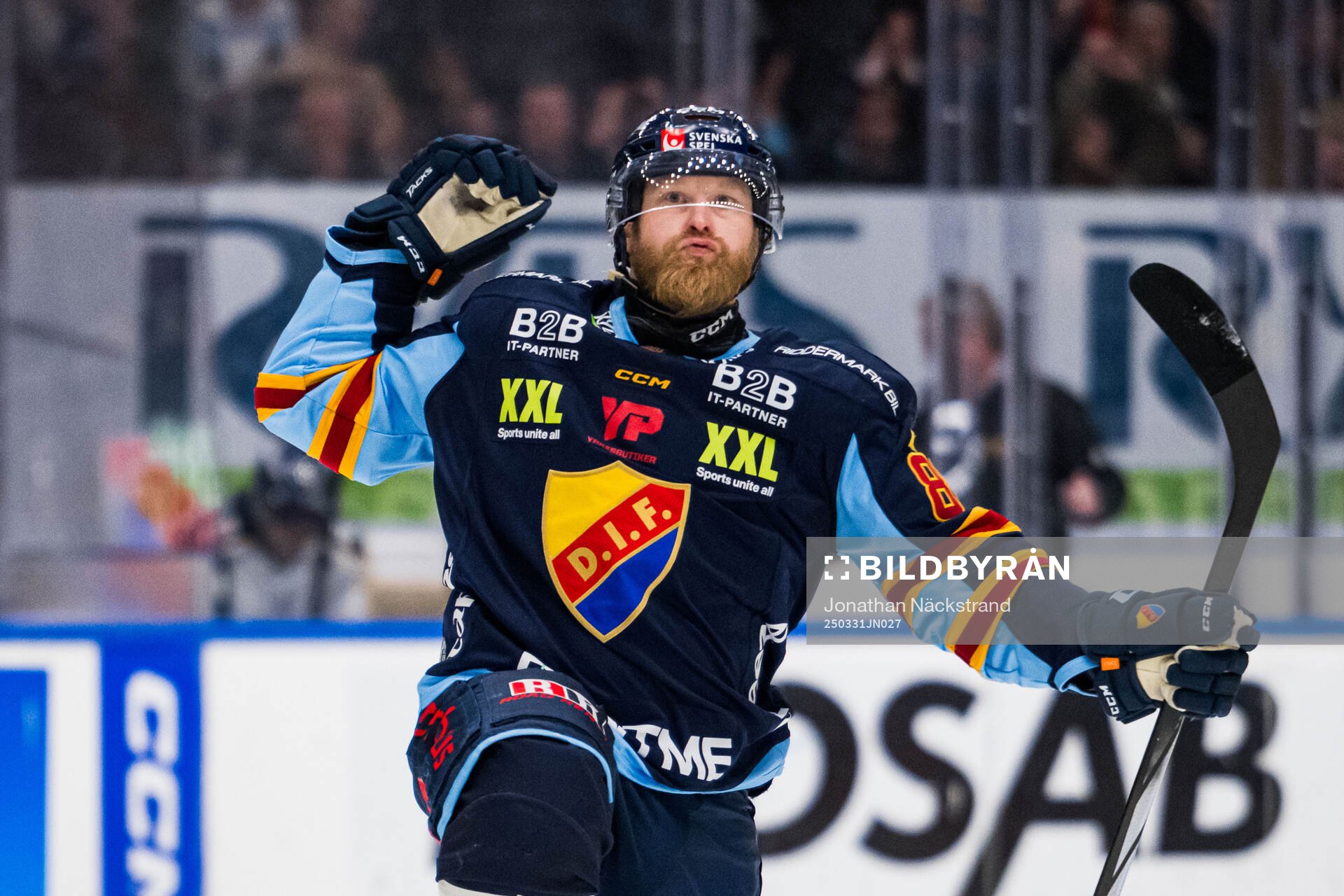 Djurgårdens Linus Klasen jublar