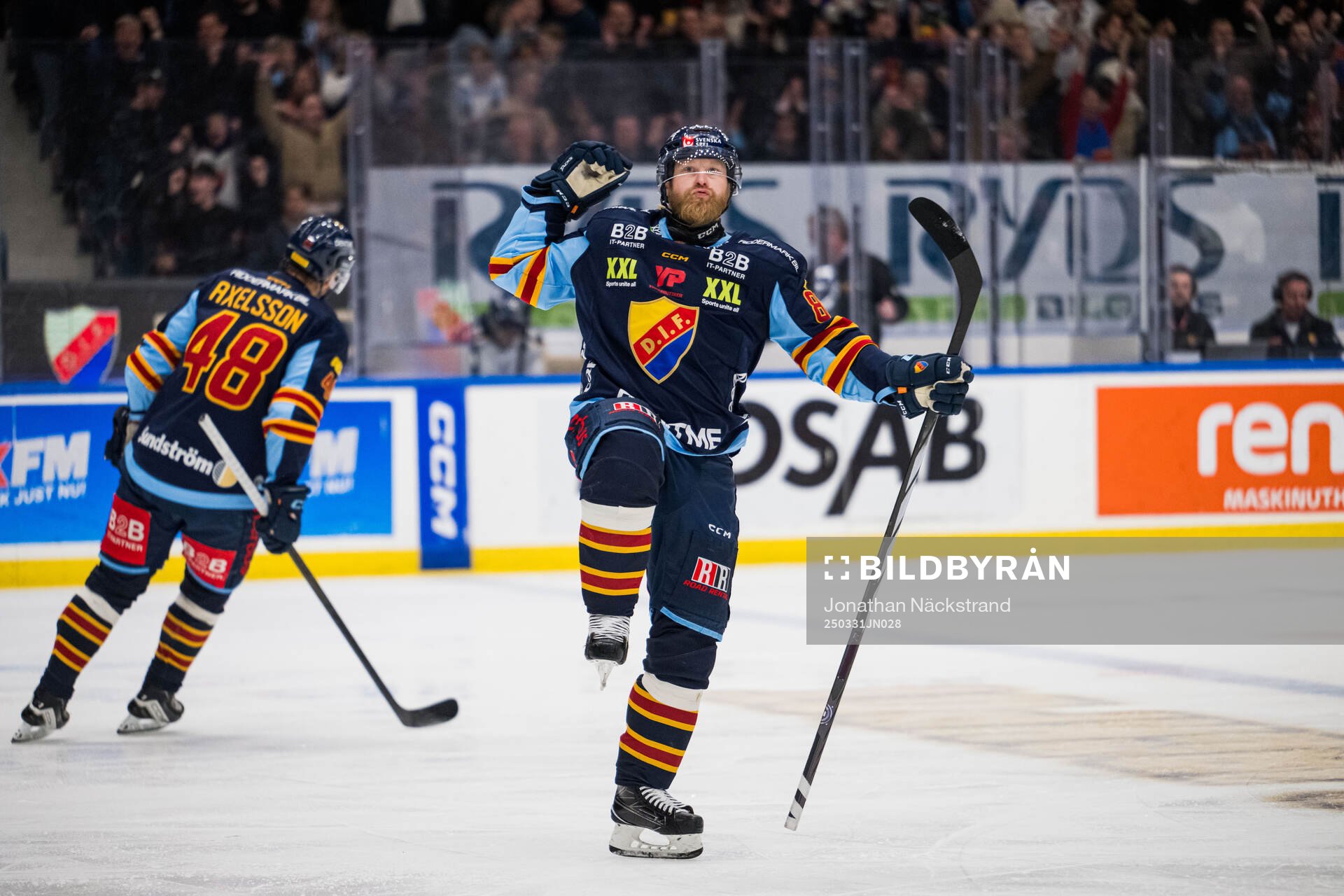 Djurgårdens Linus Klasen jublar