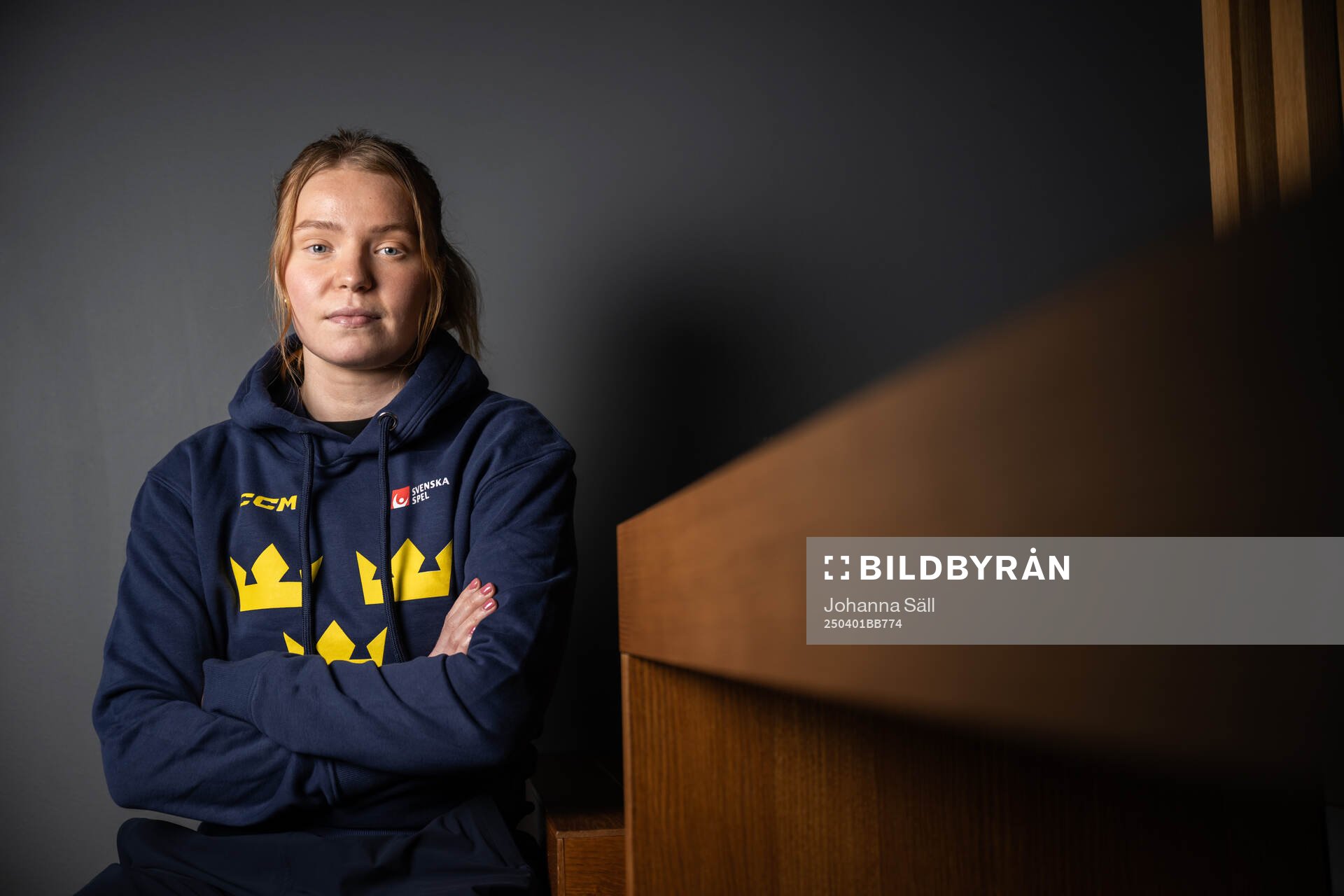 Paula Bergström of Sweden poses for a portrait at a press