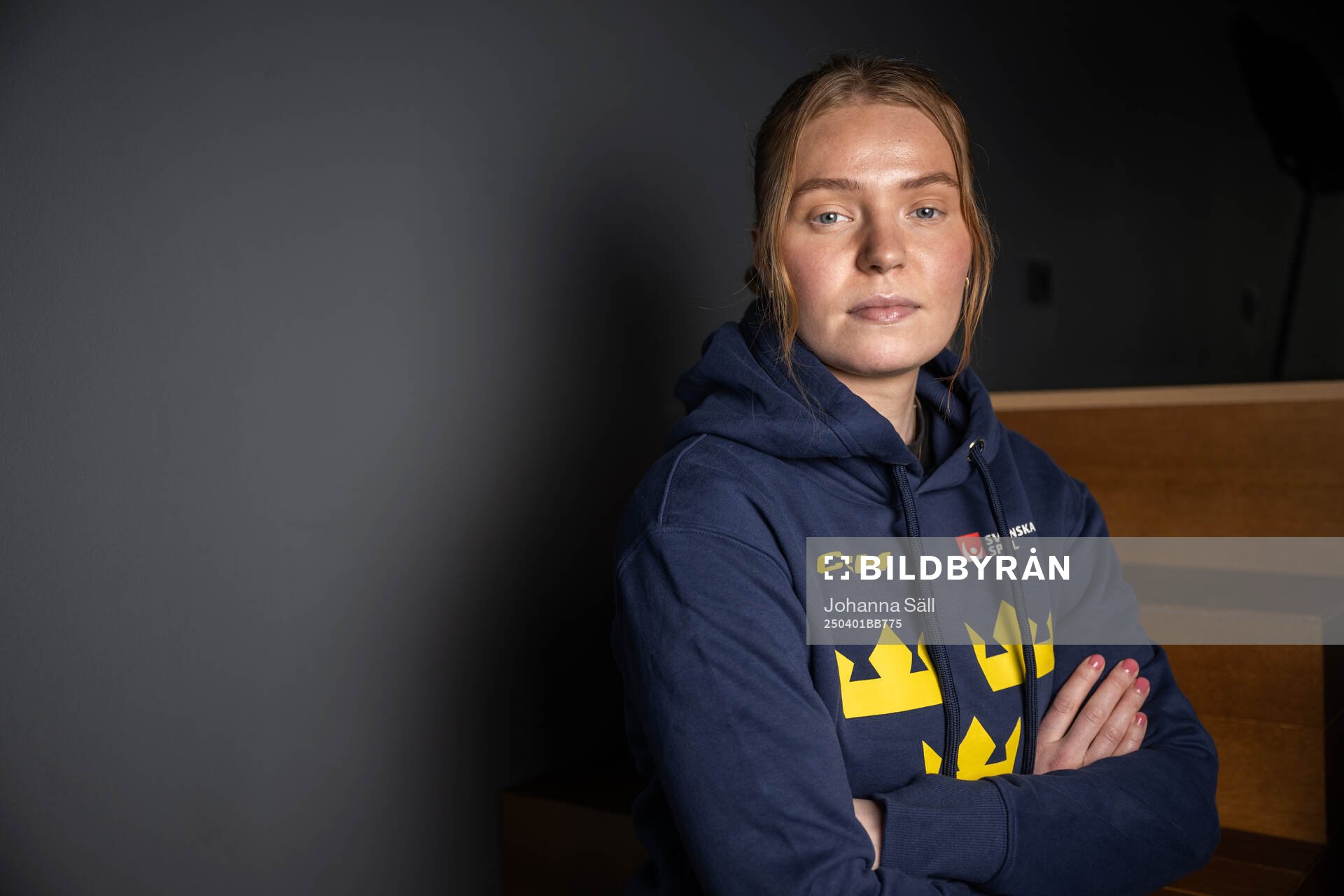 Paula Bergström of Sweden poses for a portrait at a press