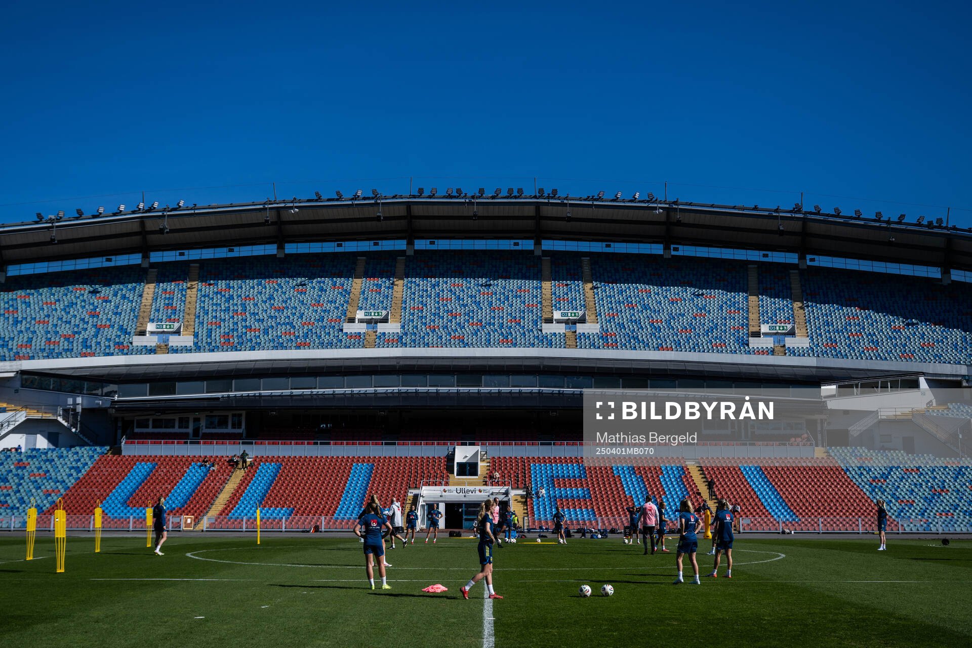 Players at Ullevi Arena
