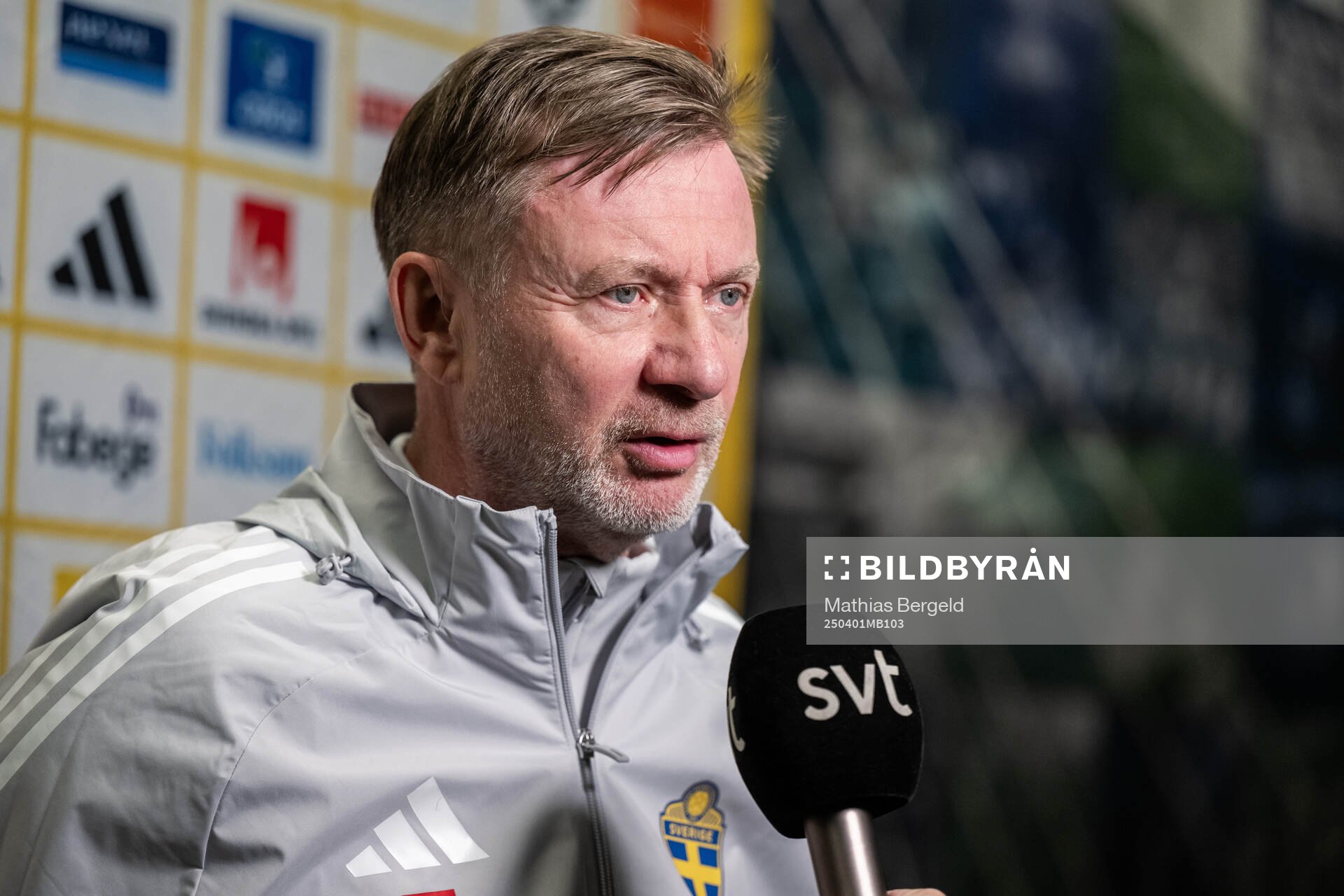 Head coach Peter Gerhardsson is interviewed