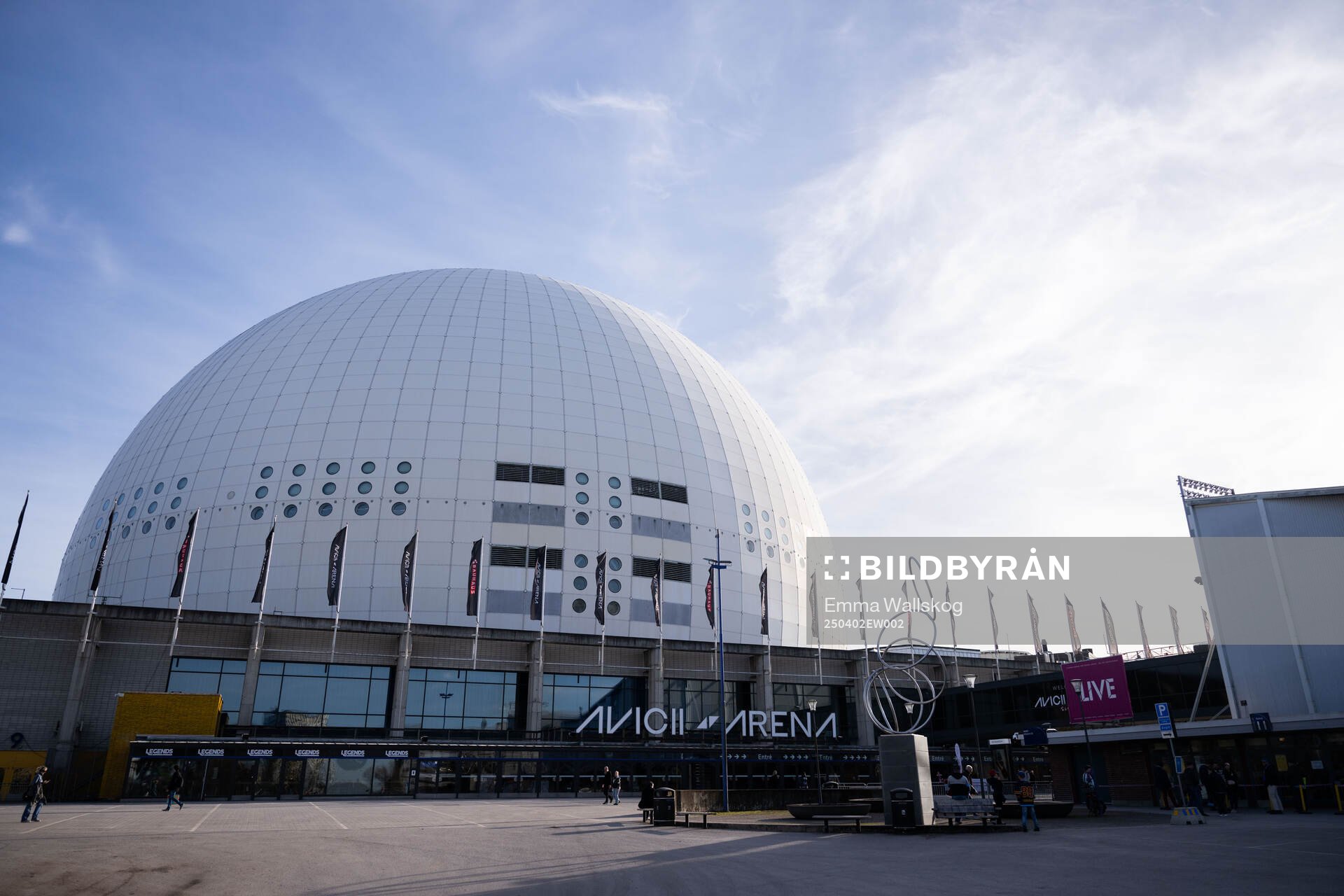 Exteriör vy av Avicii Arena