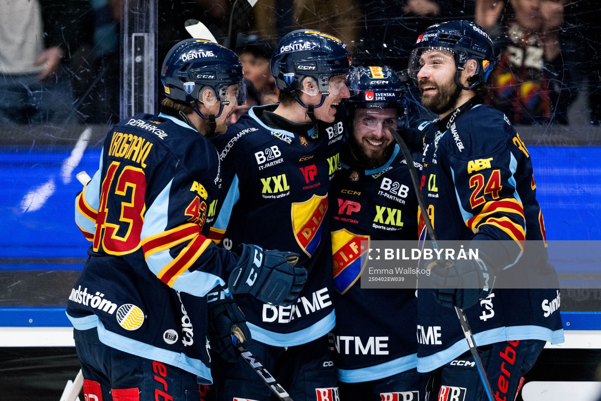 Djurgårdens Albin Grewe, Max Krogdahl, Hugo Blixt och