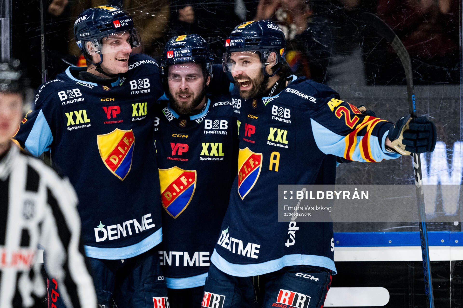 Djurgårdens Hugo Blixt, Albin Grewe och Ludvig Rensfeldt