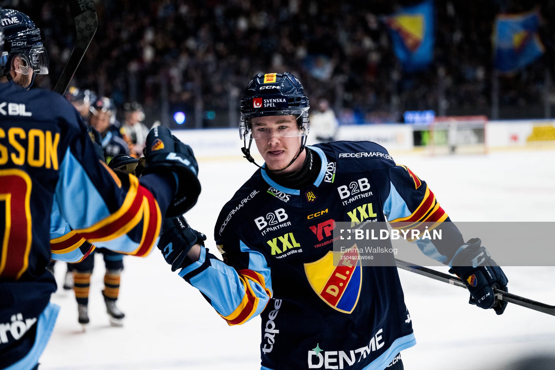 Djurgårdens Filip Eriksson jublar