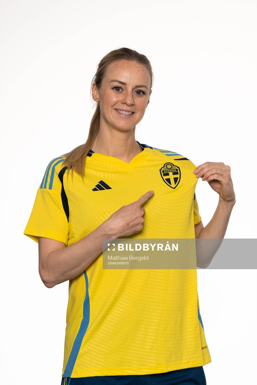 Amanda Ilestedt of the Swedish women's national football team poses for a portrait on April 2, 2025 in Gothenburg. Editors note: This image has been retouched, objects in the background have been removed.