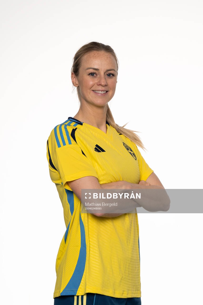Amanda Ilestedt of the Swedish women's national football team poses for a portrait on April 2, 2025 in Gothenburg. Editors note: This image has been retouched, objects in the background have been removed.