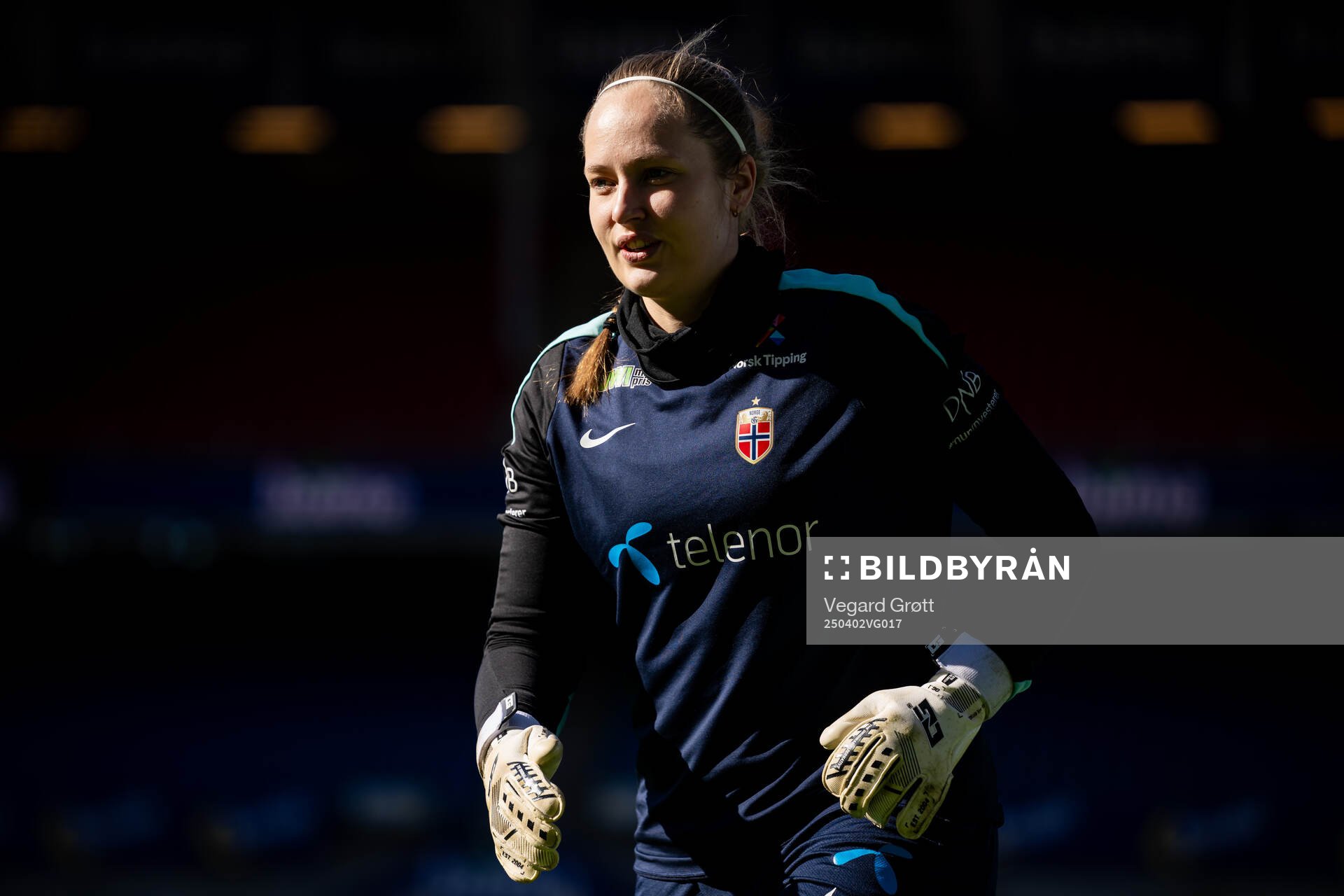 Goalkeeper Aurora Mikalsen of the Norwegian women's