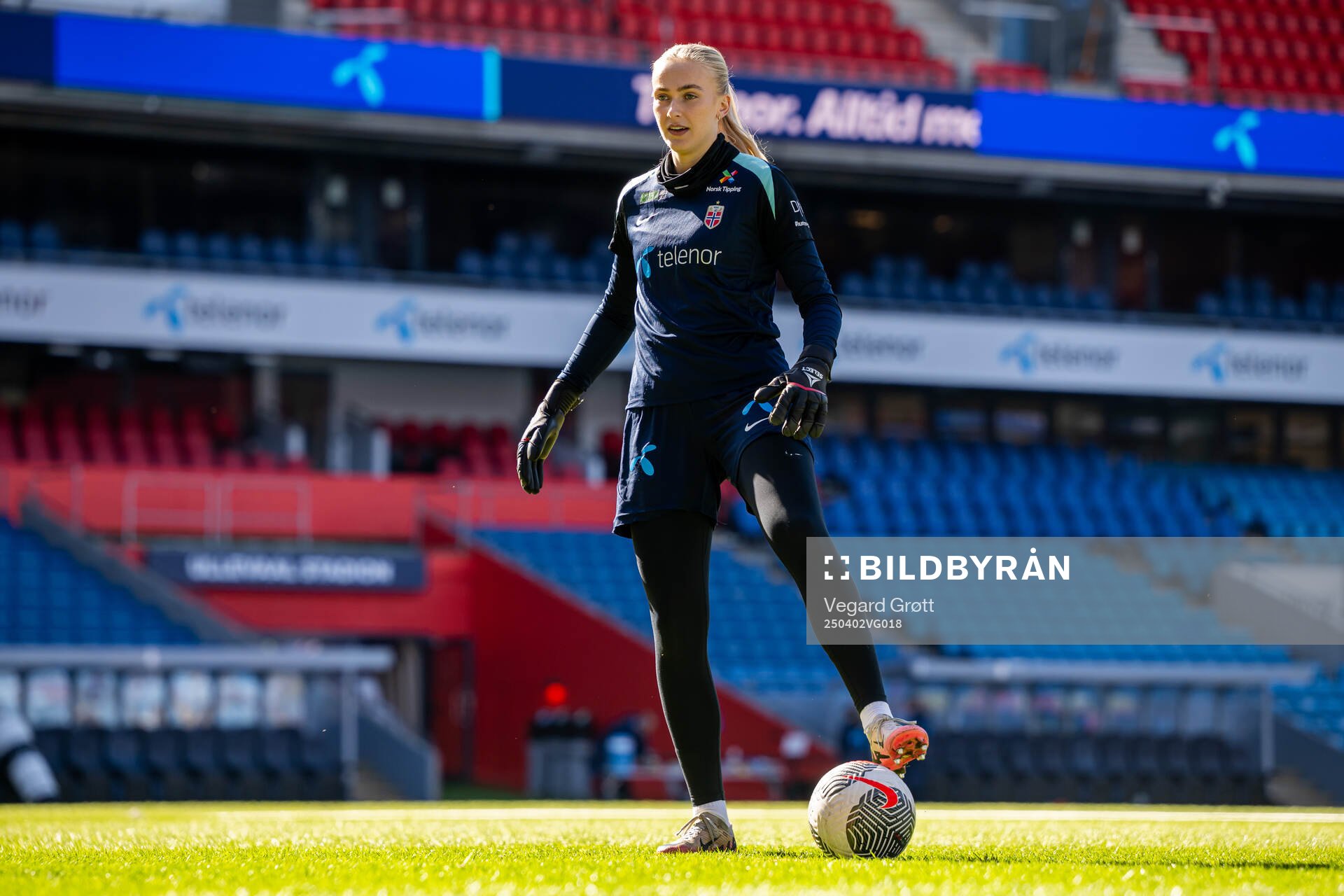 Goalkeeper Selma Panengstuen of the Norwegian women's