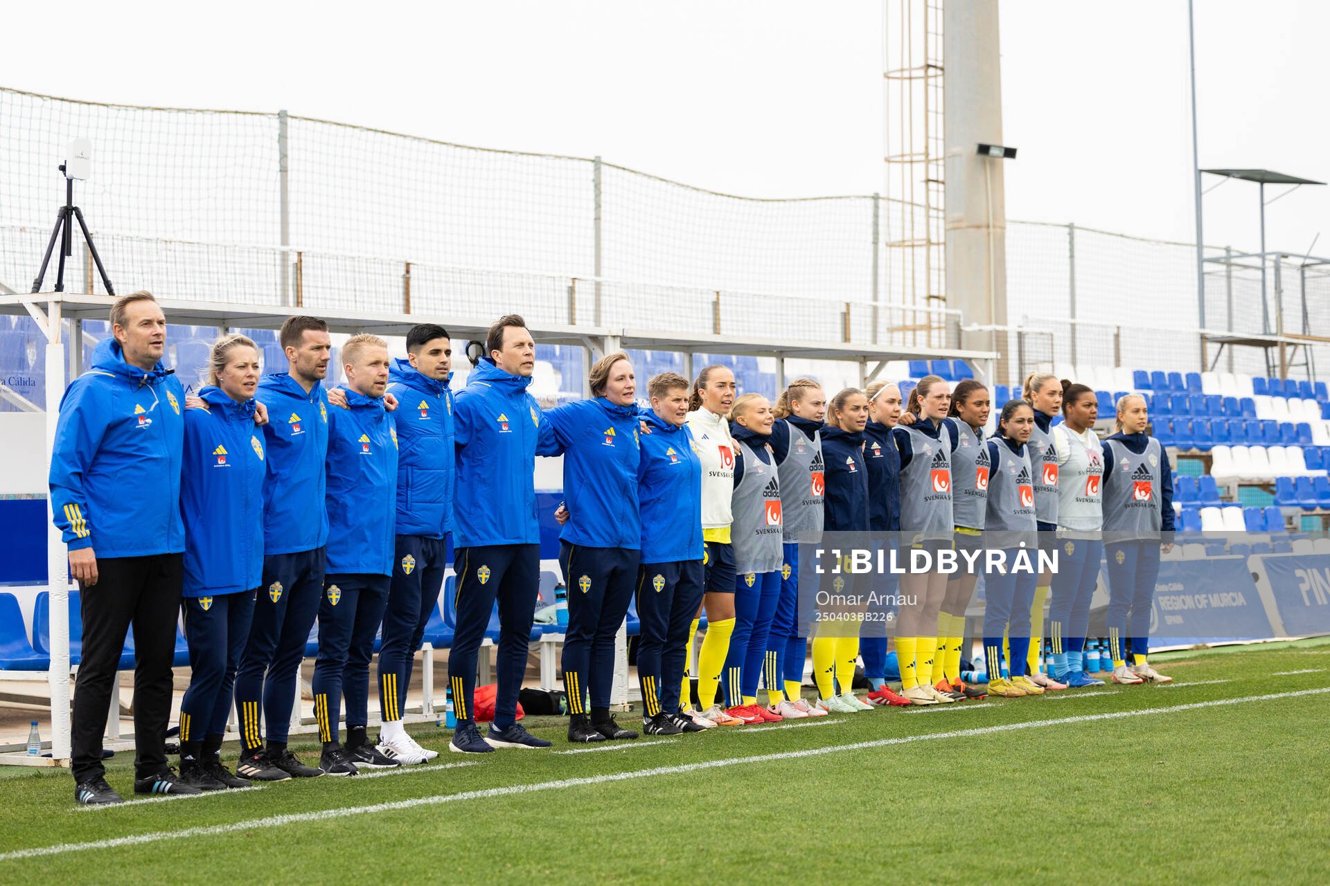 Staff and players of Sweden