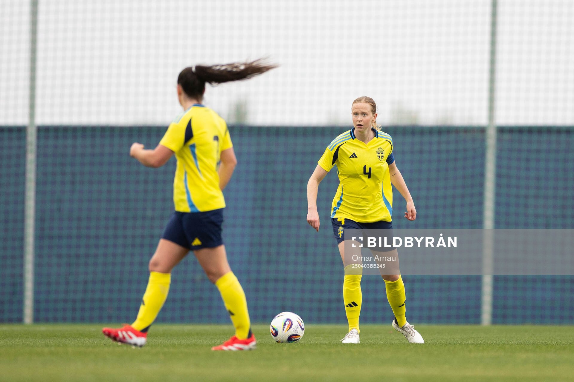 Emma Östlund of Sweden during the international friendly under-23 football match between Belgium and Sweden on April 3, 2025 in Pinatar. 