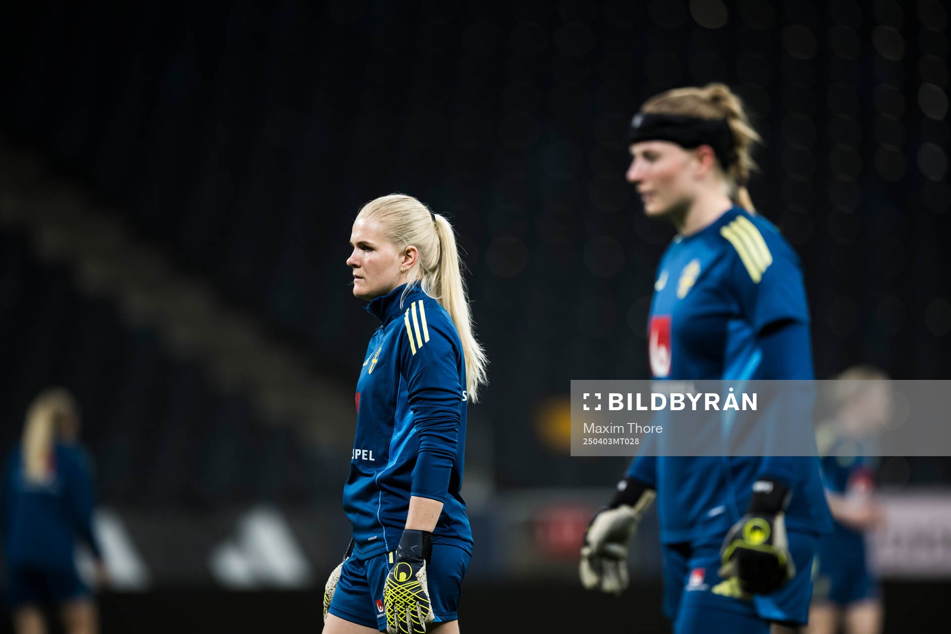 Goalkeeper Emma Holmgren of the Swedish women's national