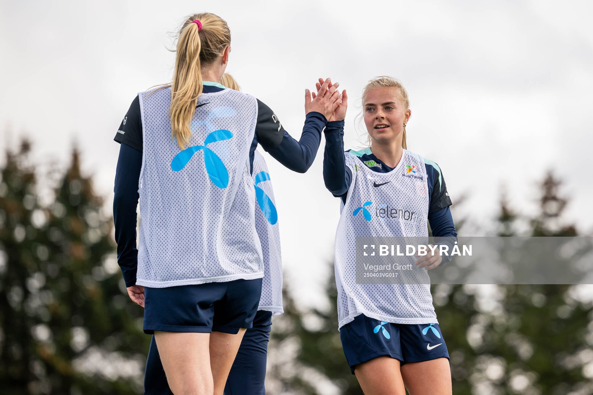 Emilie Woldvik of the Norwegian women's national football team during a training session on April 3, 2025 in Reykjavik. 