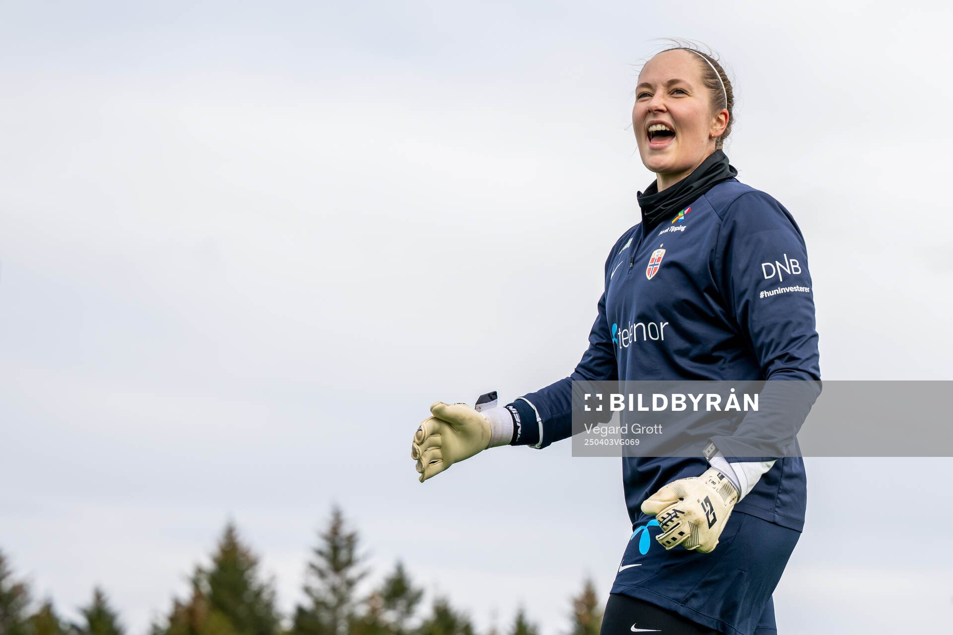 Goalkeeper Aurora Mikalsen of the Norwegian women's