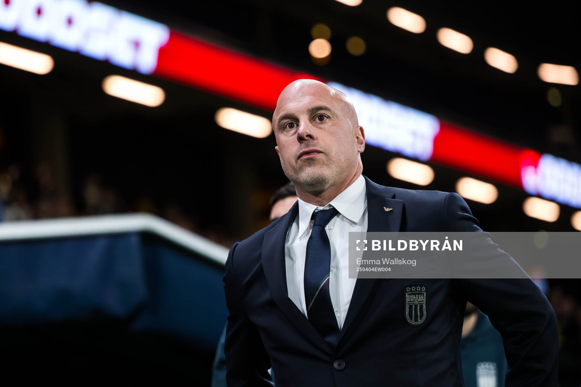 Head coach Andrea Soncin of Italy ahead of the UEFA Women's Nations League football match between Sweden and Italy on April 4, 2025 in Stockholm.