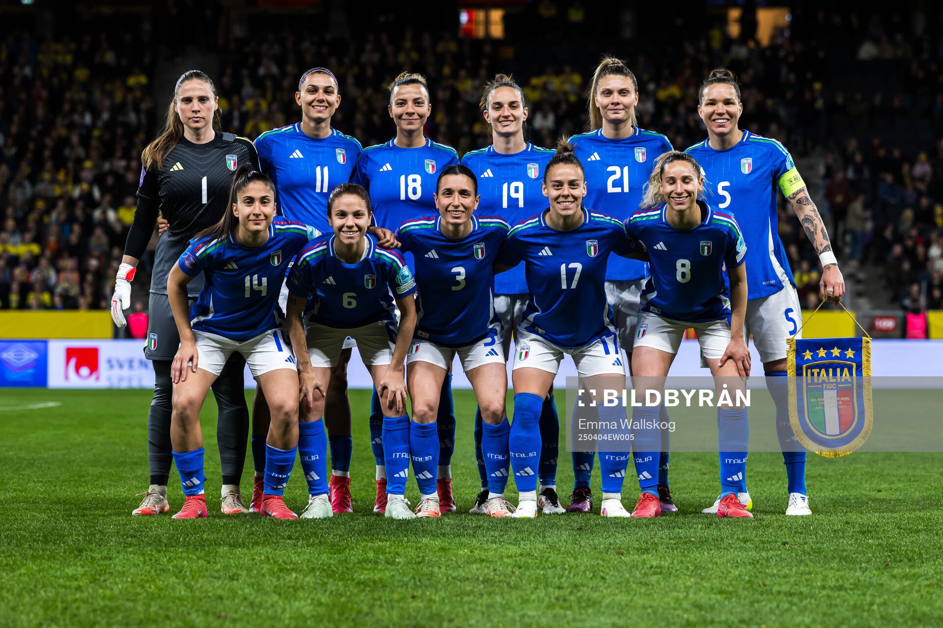 The starting eleven of Italy pose for a photo ahed of