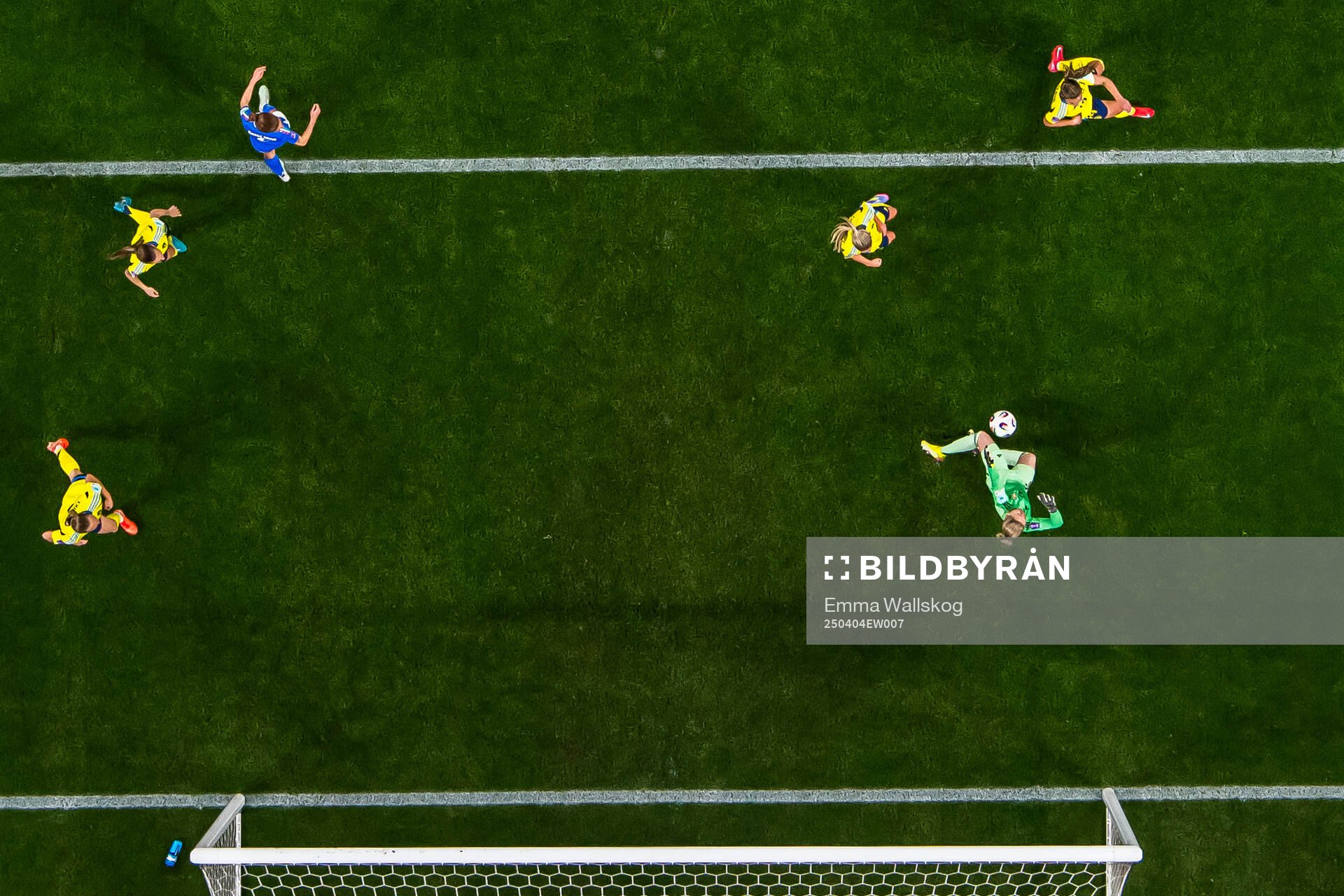 Goalkeeper Jennifer Falk of Sweden with a save