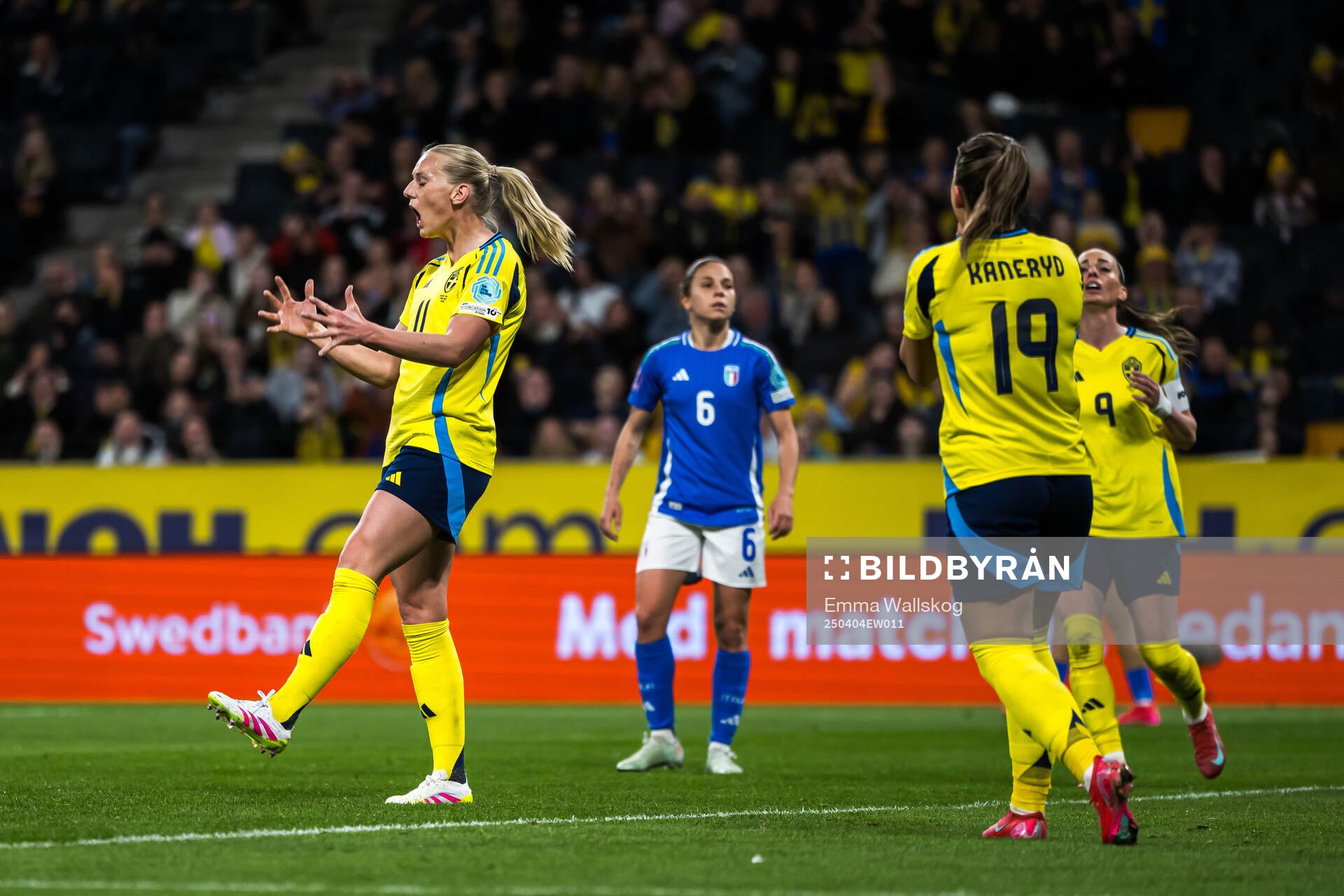 Stina Blackstenius of Sweden looks dejected