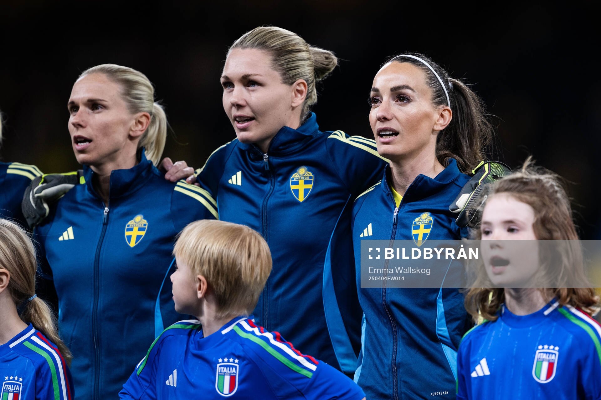 Jonna Andersson, goalkeeper Jennifer Falk and Kosovare