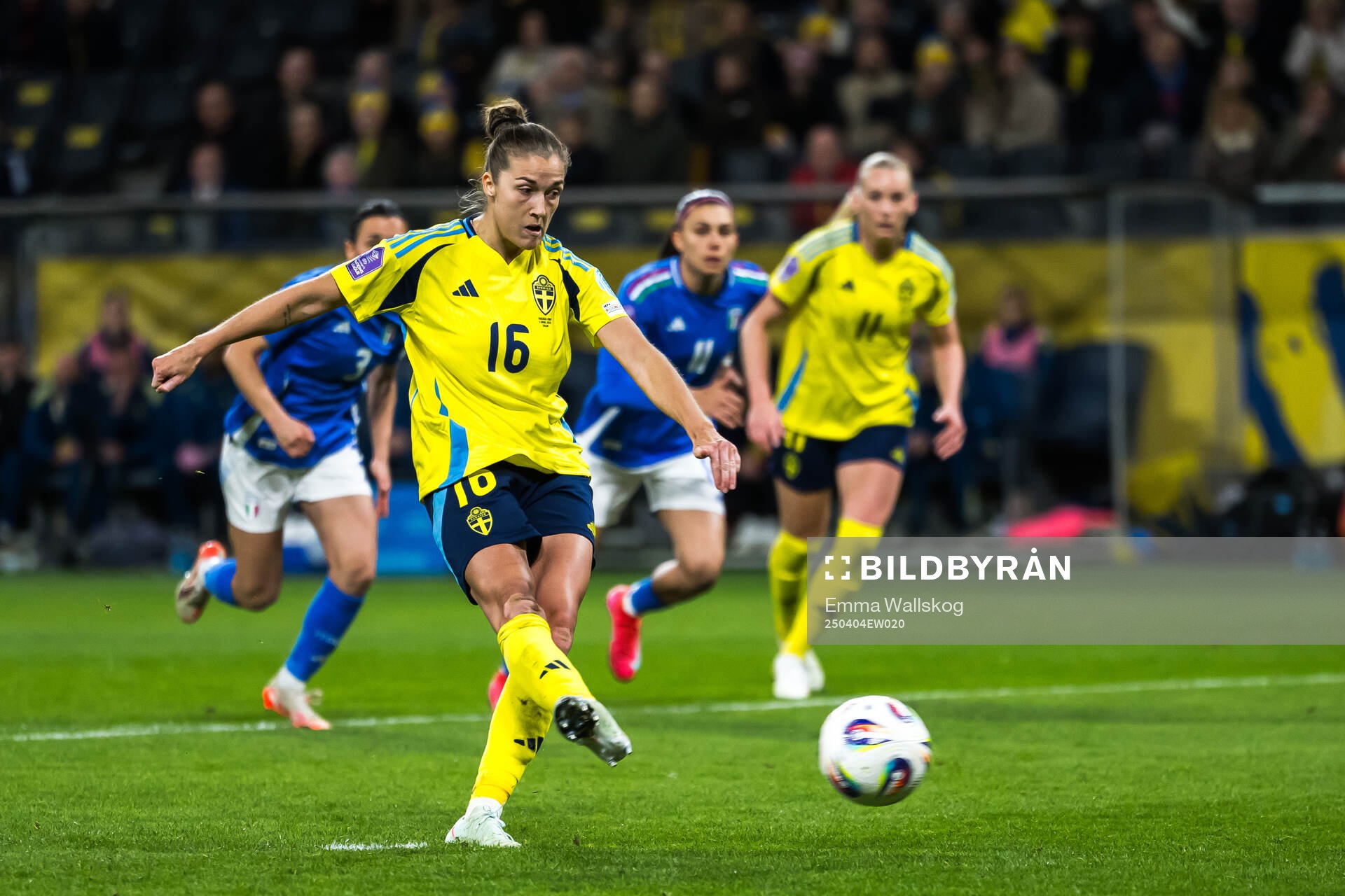 Filippa Angeldahl of Sweden shoots a penalty