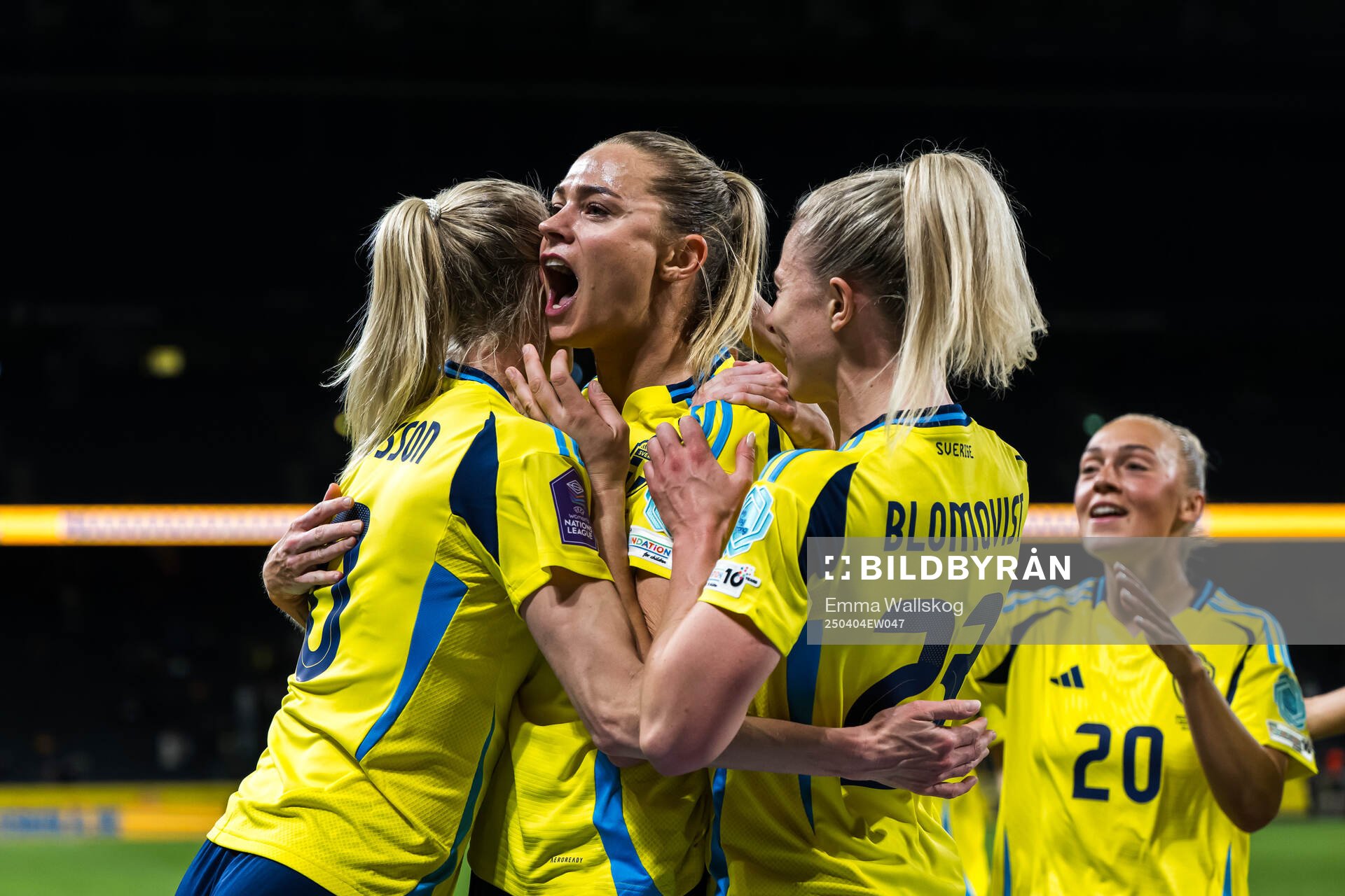 Sofia Jakobsson and Rebecka Blomqvist of Sweden celebrate
