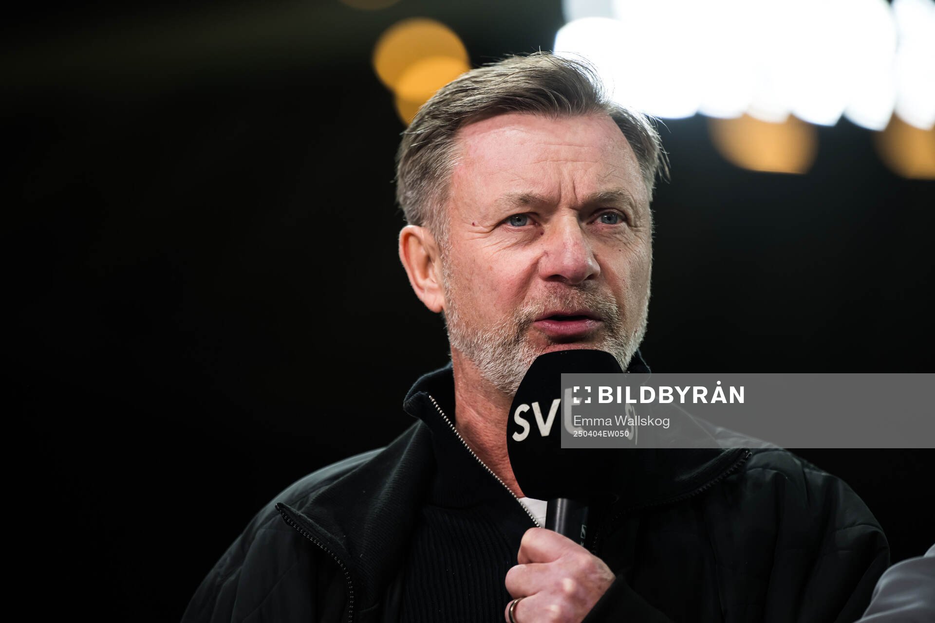 Head coach Peter Gerhardsson of Sweden is interviewed