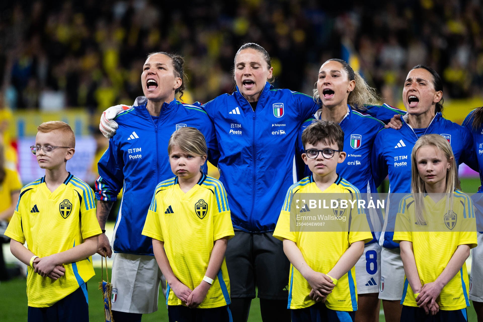 Elena Linari, goalkeeper Laura Giuliani, Emma Severini and