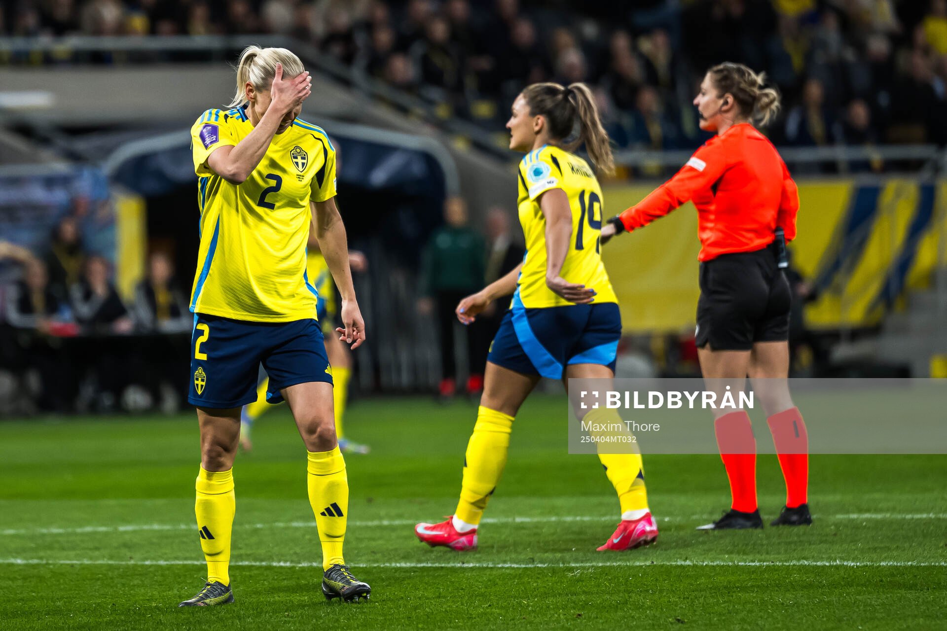 Jonna Andersson of Sweden looks dejected