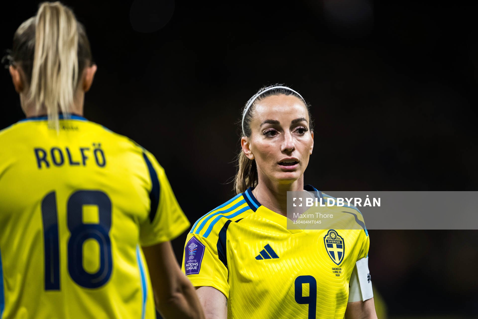 Fridolina Rolfö and Kosovare Asllani of Sweden