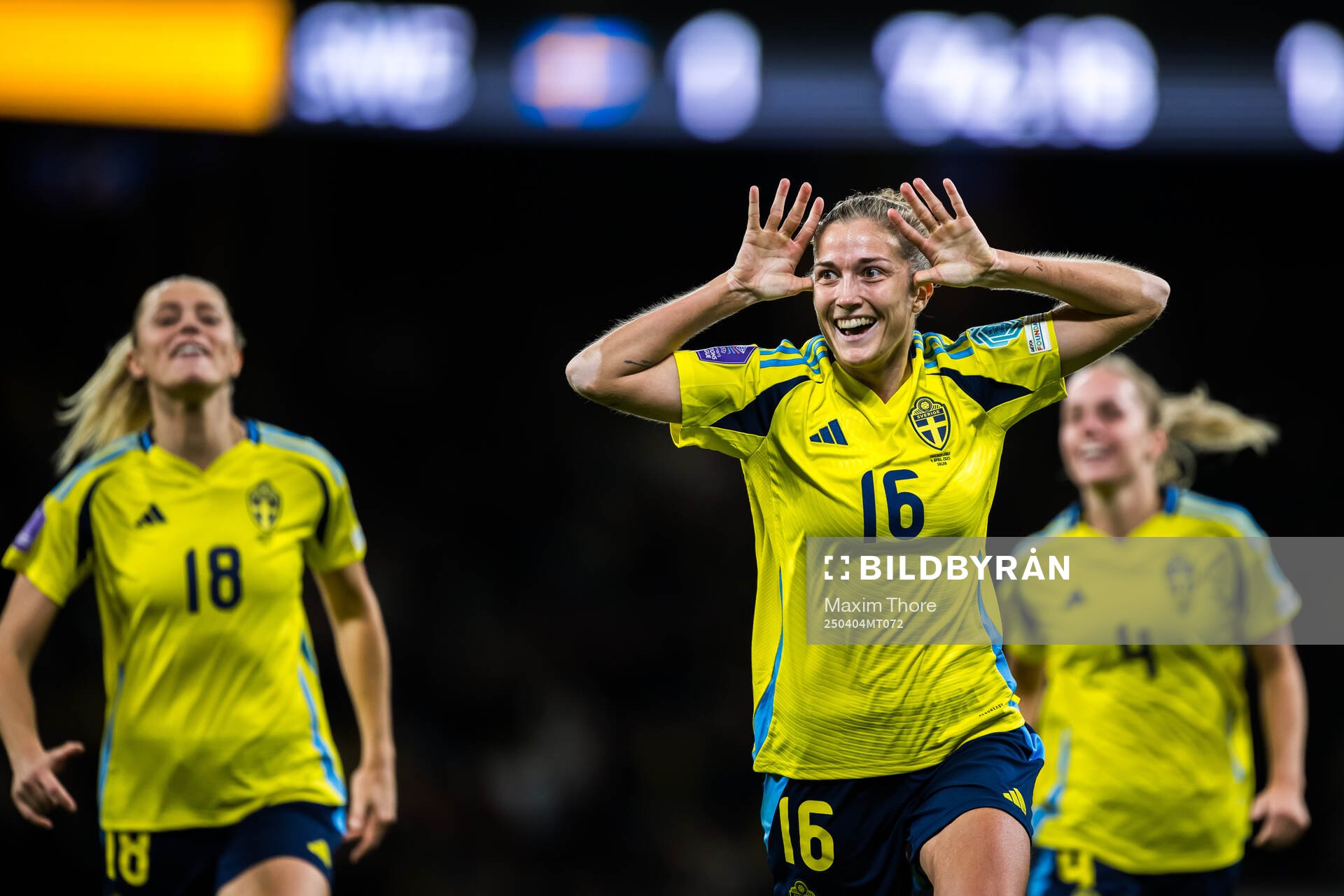 Filippa Angeldahl of Sweden celebrates