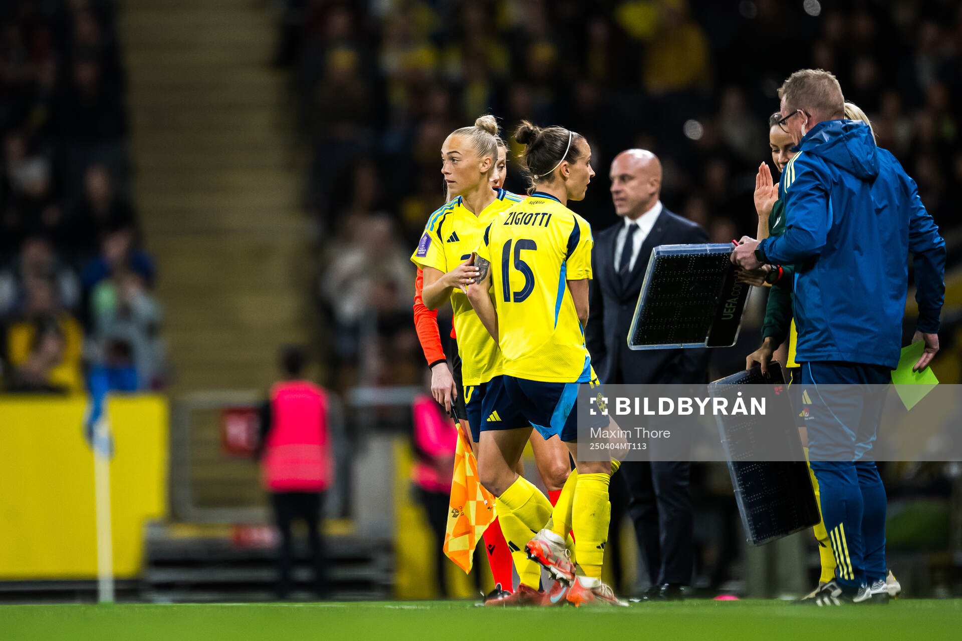 Hanna Bennison of Sweden is substituted