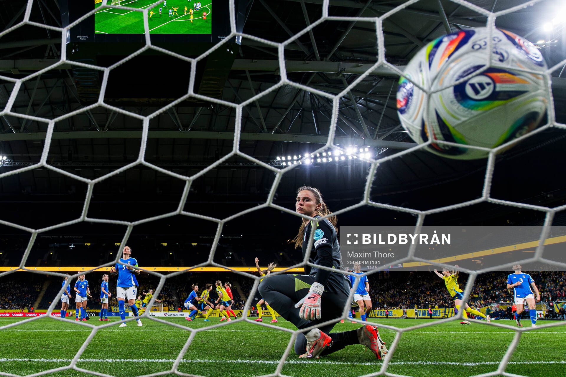 Goalkeeper Laura Giuliani of Italy looks dejectd
