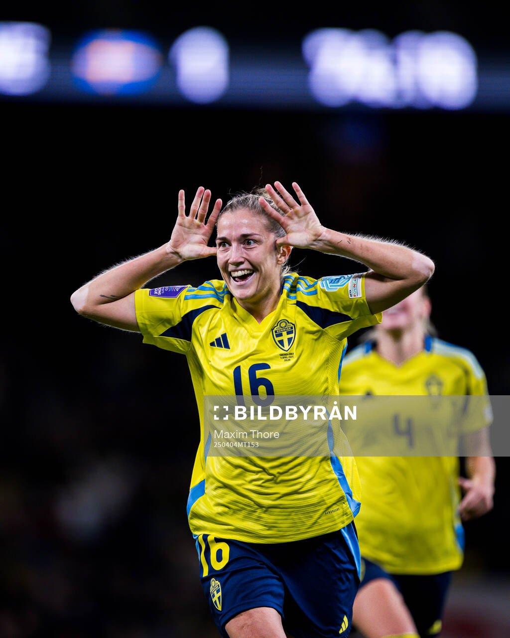 Filippa Angeldahl of Sweden celebrates
