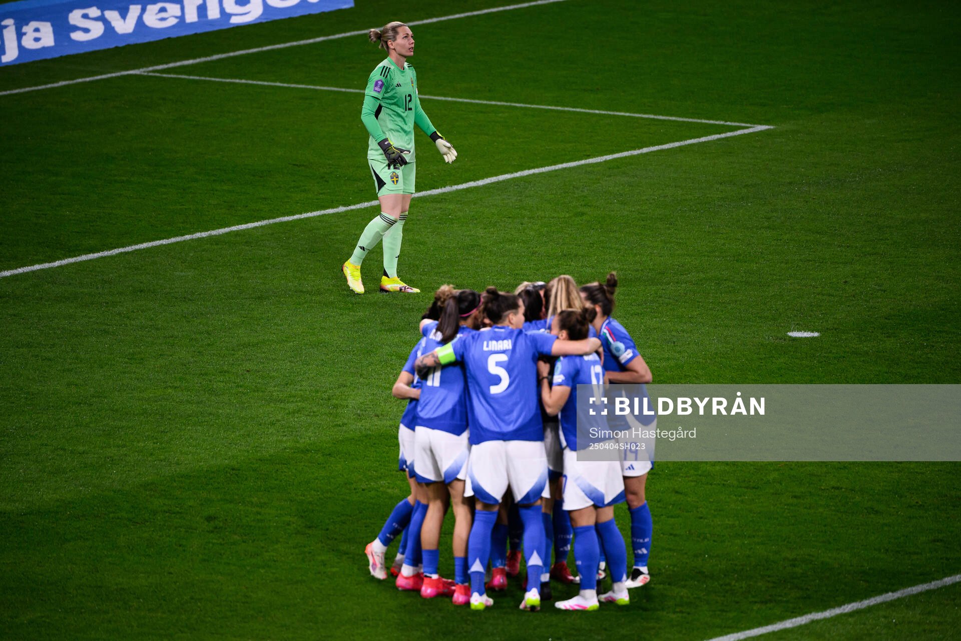 Goalkeeper Jennifer Falk of Sweden looks dejected