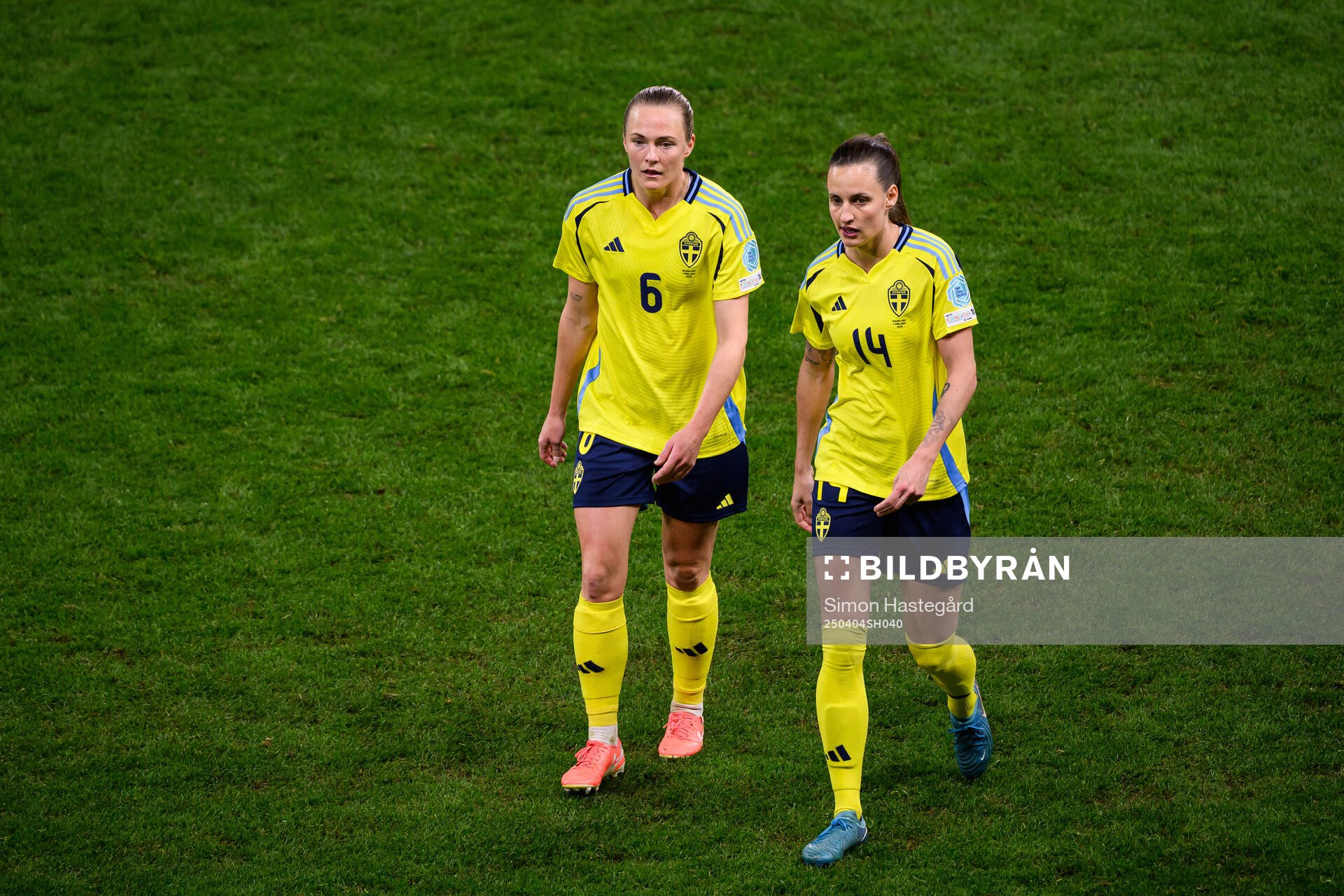 Magdalena Eriksson and Nathalie Björn of Sweden