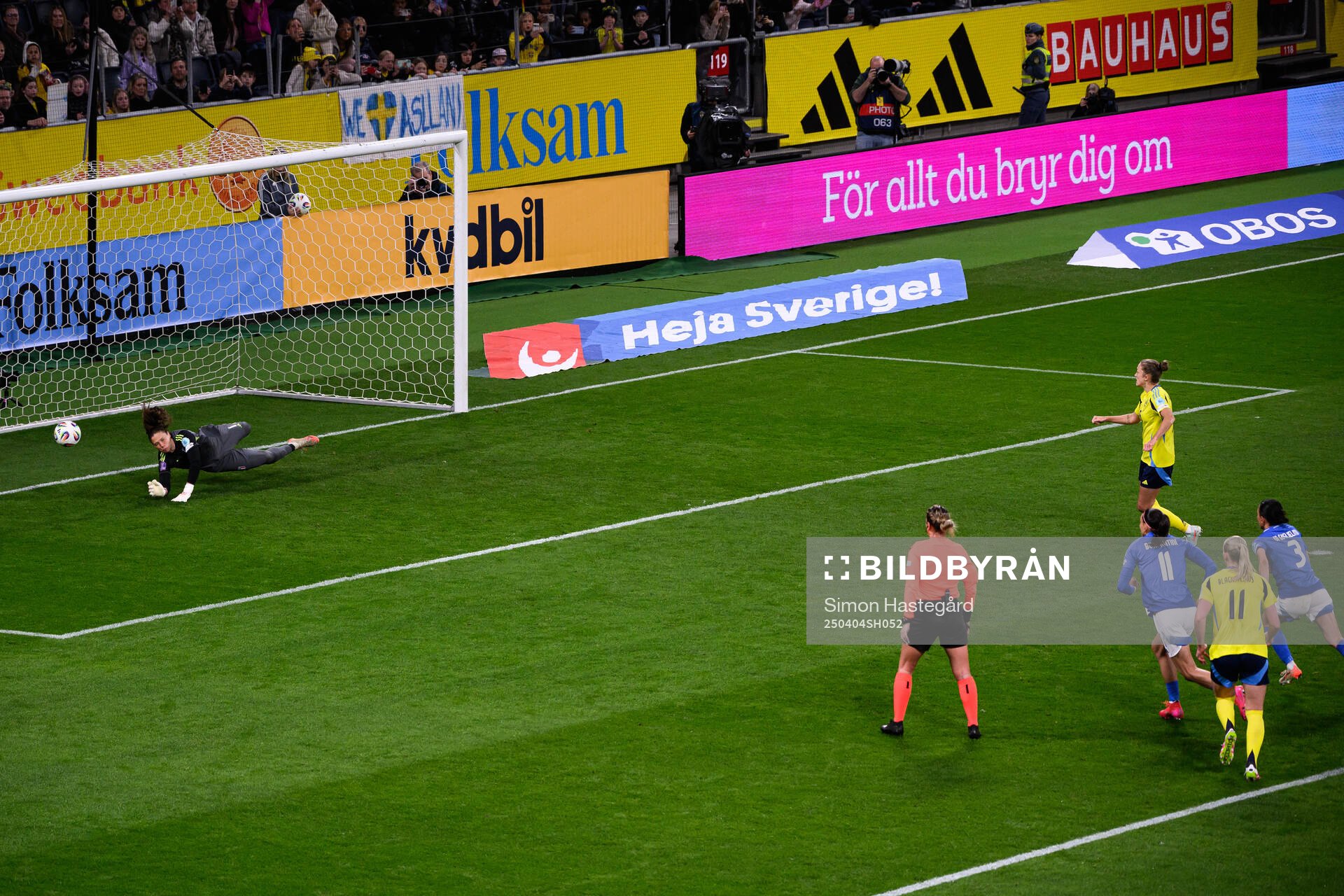 Goalkeeper Laura Giuliani of Italy saves a penalty shot