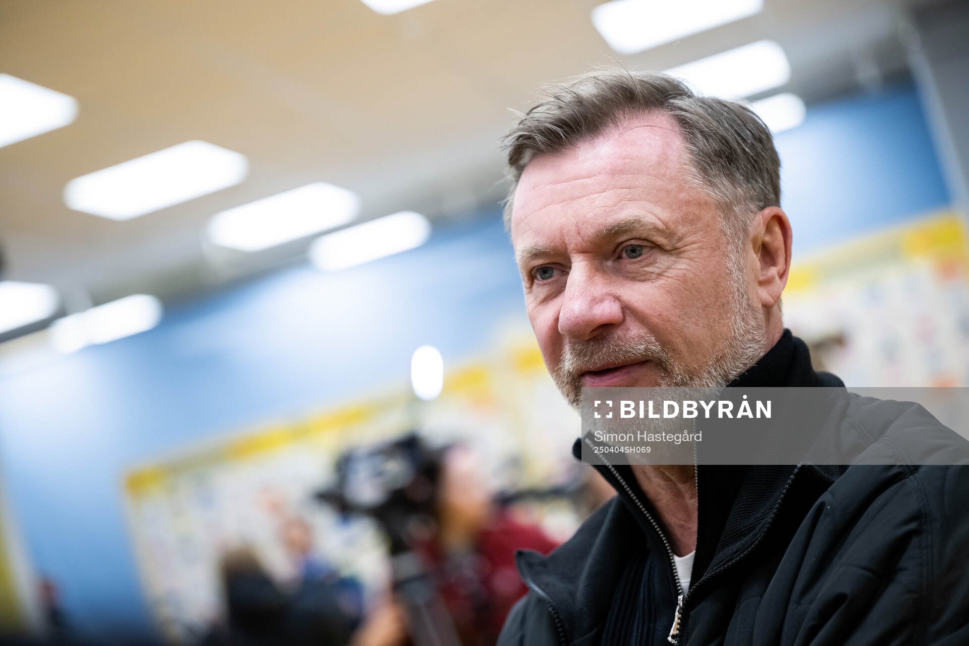 Head coach Peter Gerhardsson of Sweden is interviewed