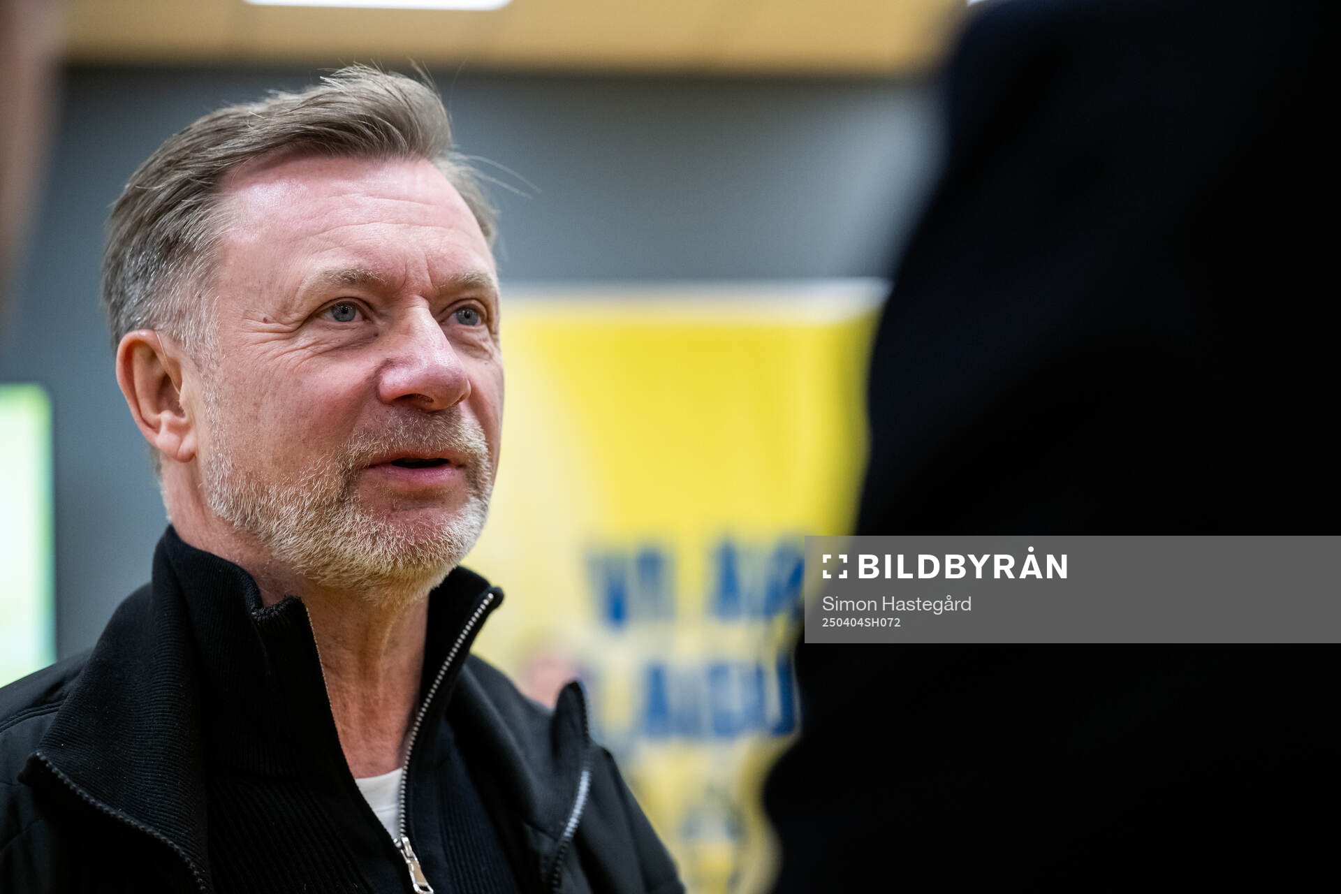 Head coach Peter Gerhardsson of Sweden is interviewed