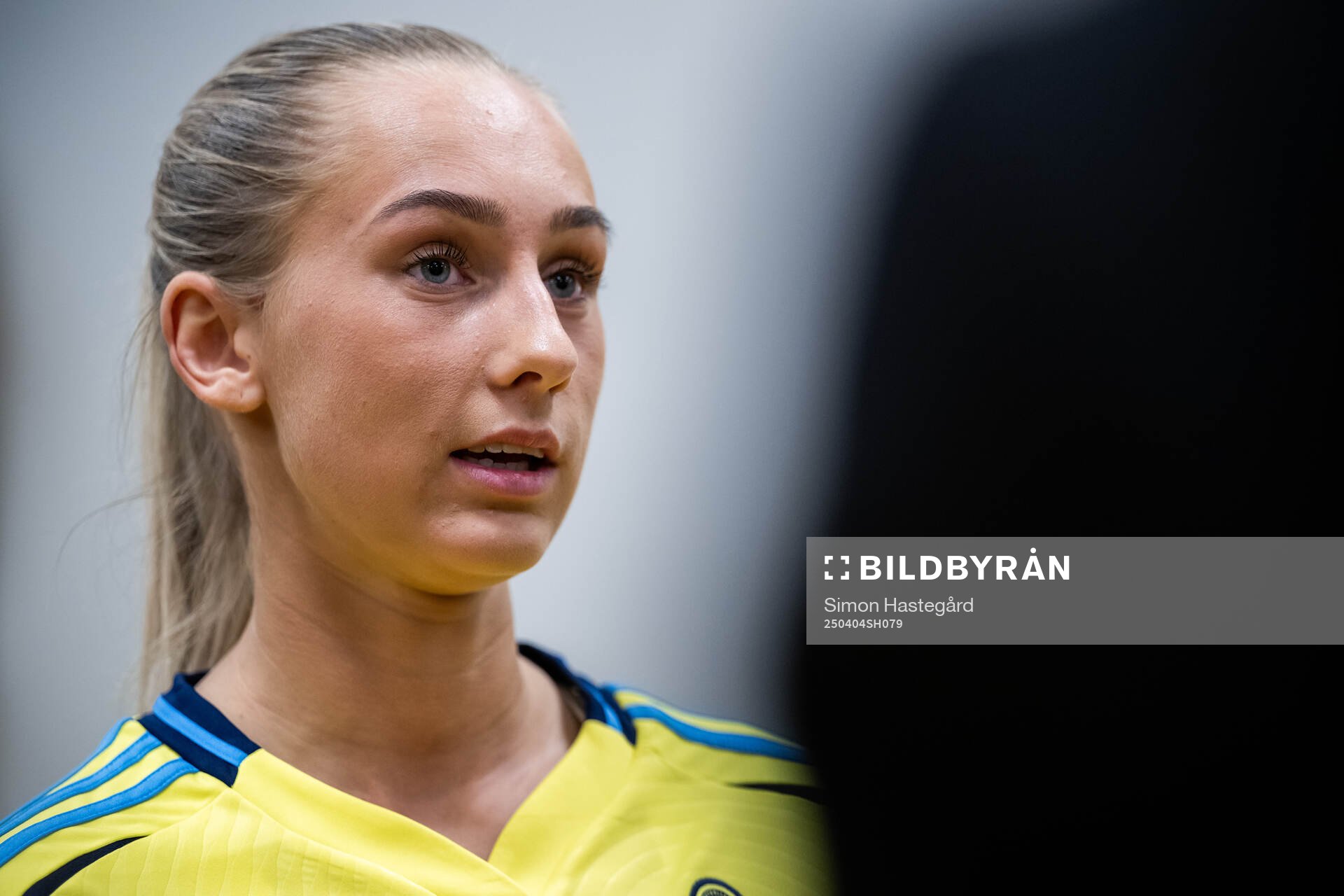 Ellen Wangerheim of Sweden is interviewed