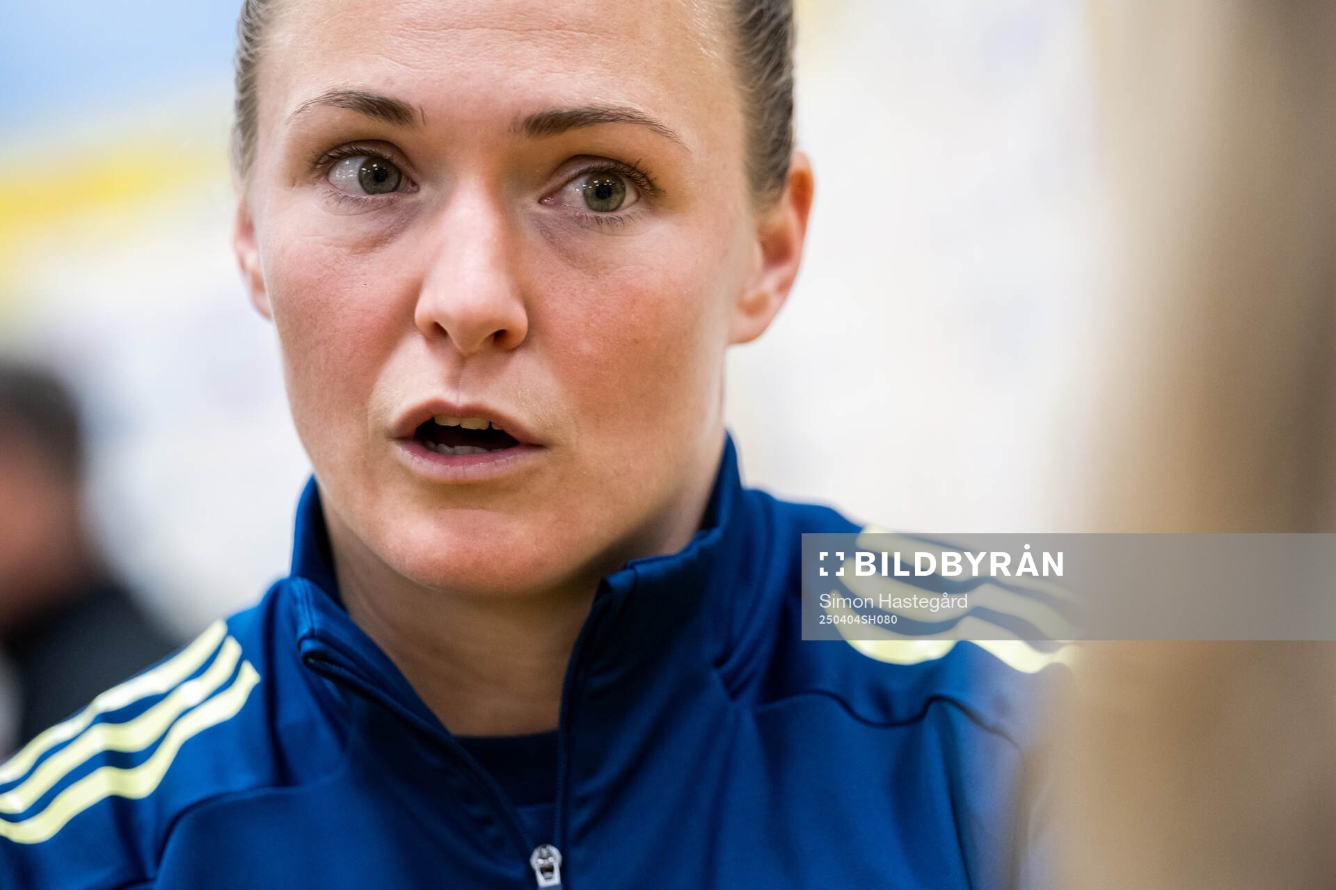 Magdalena Eriksson of Sweden is interviewed