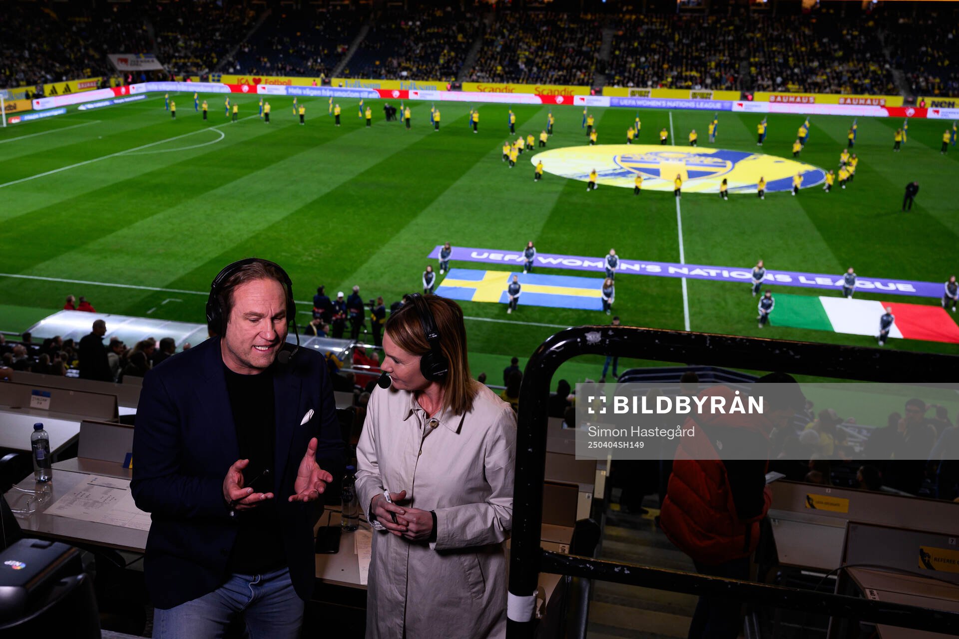 Chris Härenstam and Hanna Marklund of Swedish broadcaster