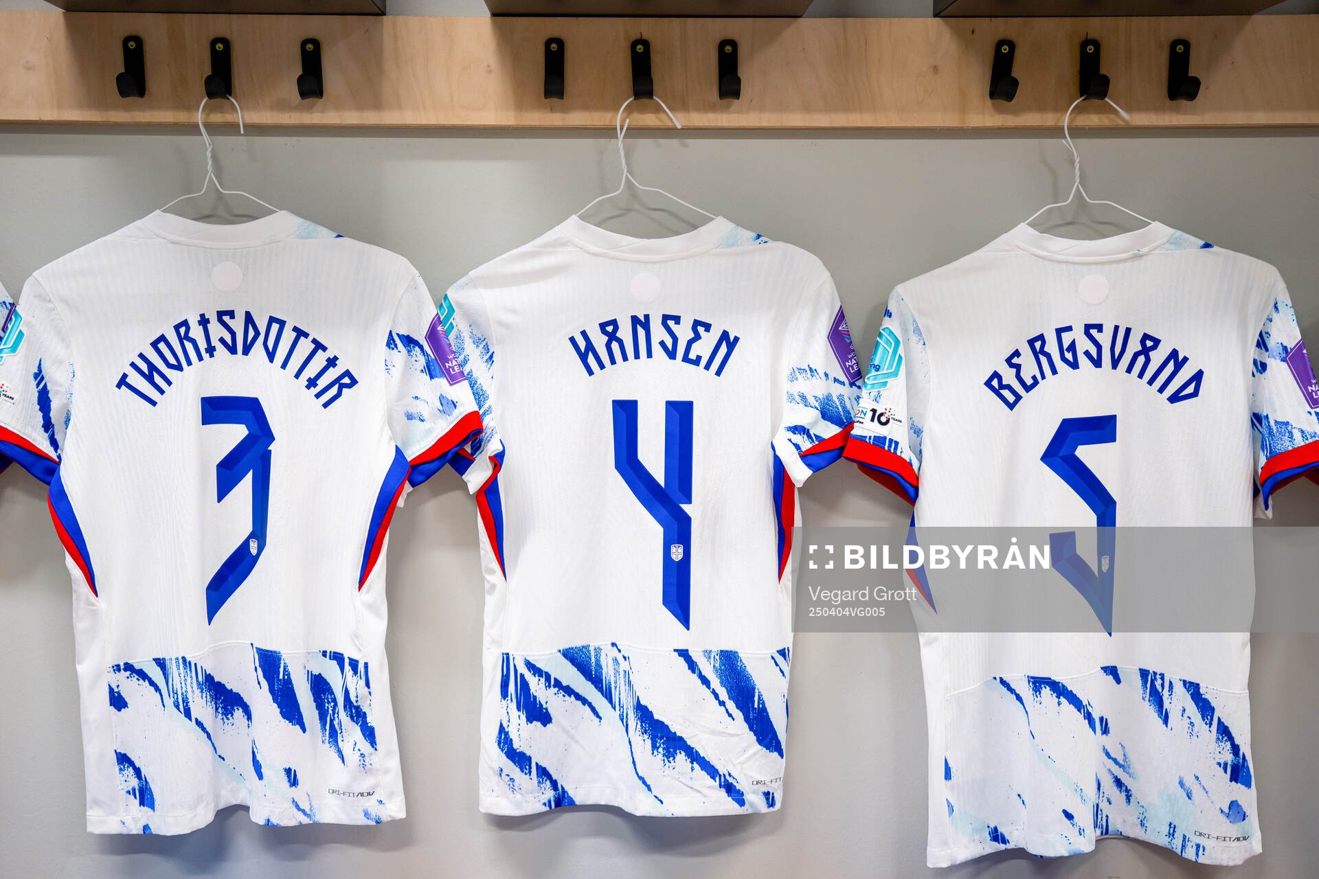 The kits of Maria Thorisdottir, Tuva Hansen and Guro