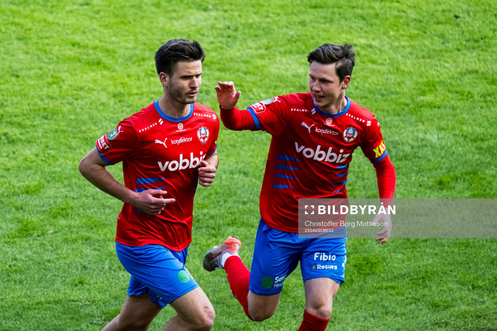 Helsingborgs Wilhelm Loeper och Max Svensson jublar jublar