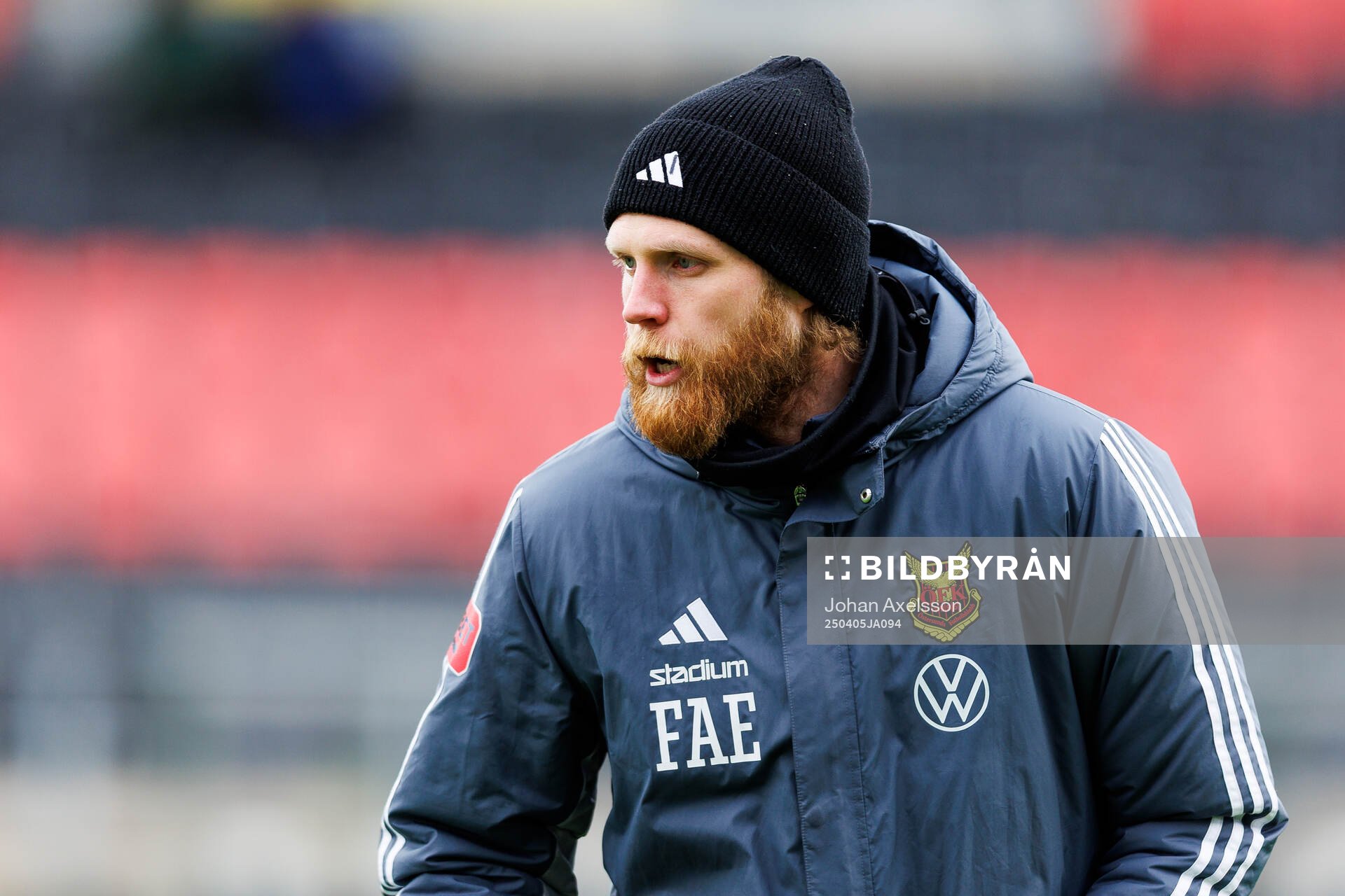 Östersunds assisterande tränare Fredrik Aasmundsen Eliassen inför fotbollsmatchen i Superettan mellan Östersund och Landskrona den 5 april 2025 i Östersund.